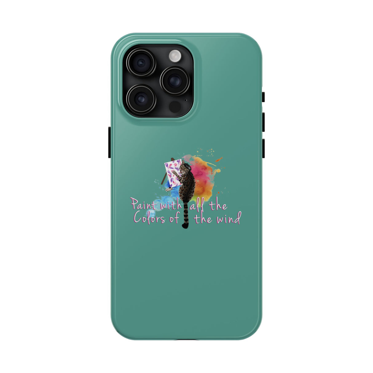 Tough Phone Case — "paint with all the colors of the wind" Flounder the Purrcasso Art