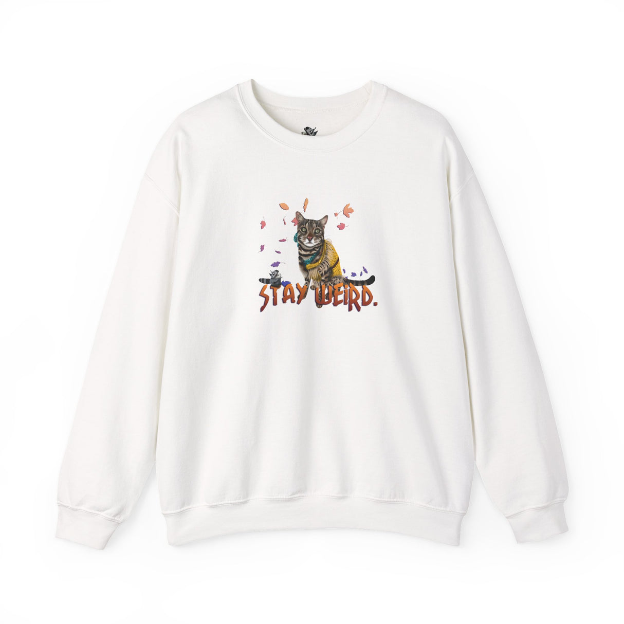 Stay Weird Sweatshirt — Hand-Drawn Flounder & Mouse Toy Hug Crewneck
