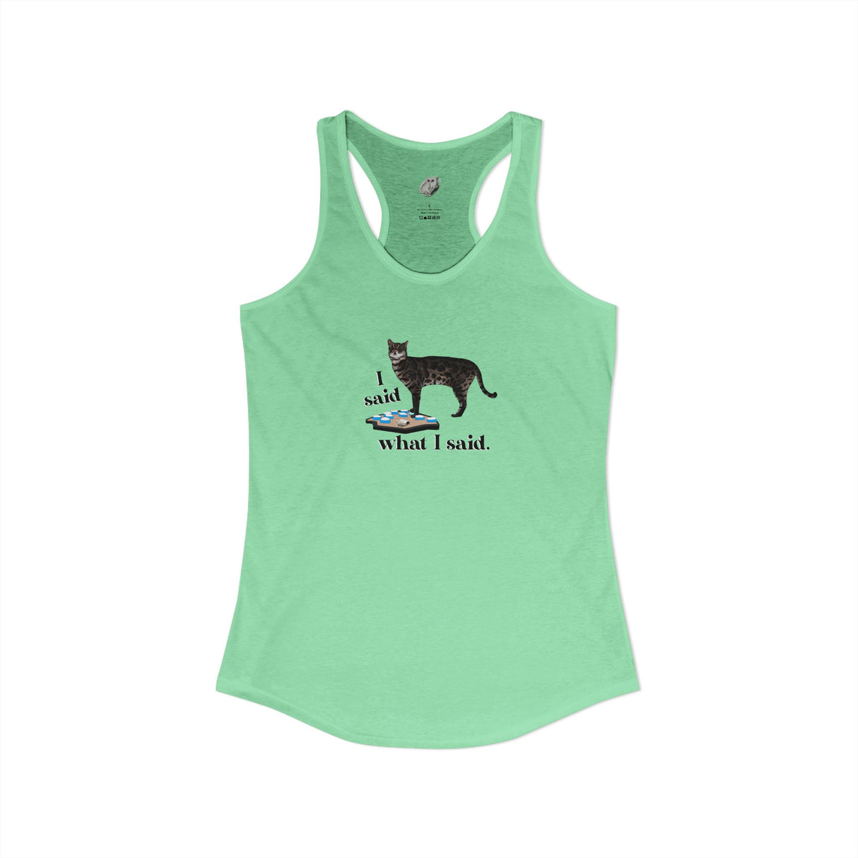 I Said What I Said Tank — Flounder Talking Pet Buttons Racerback Tank