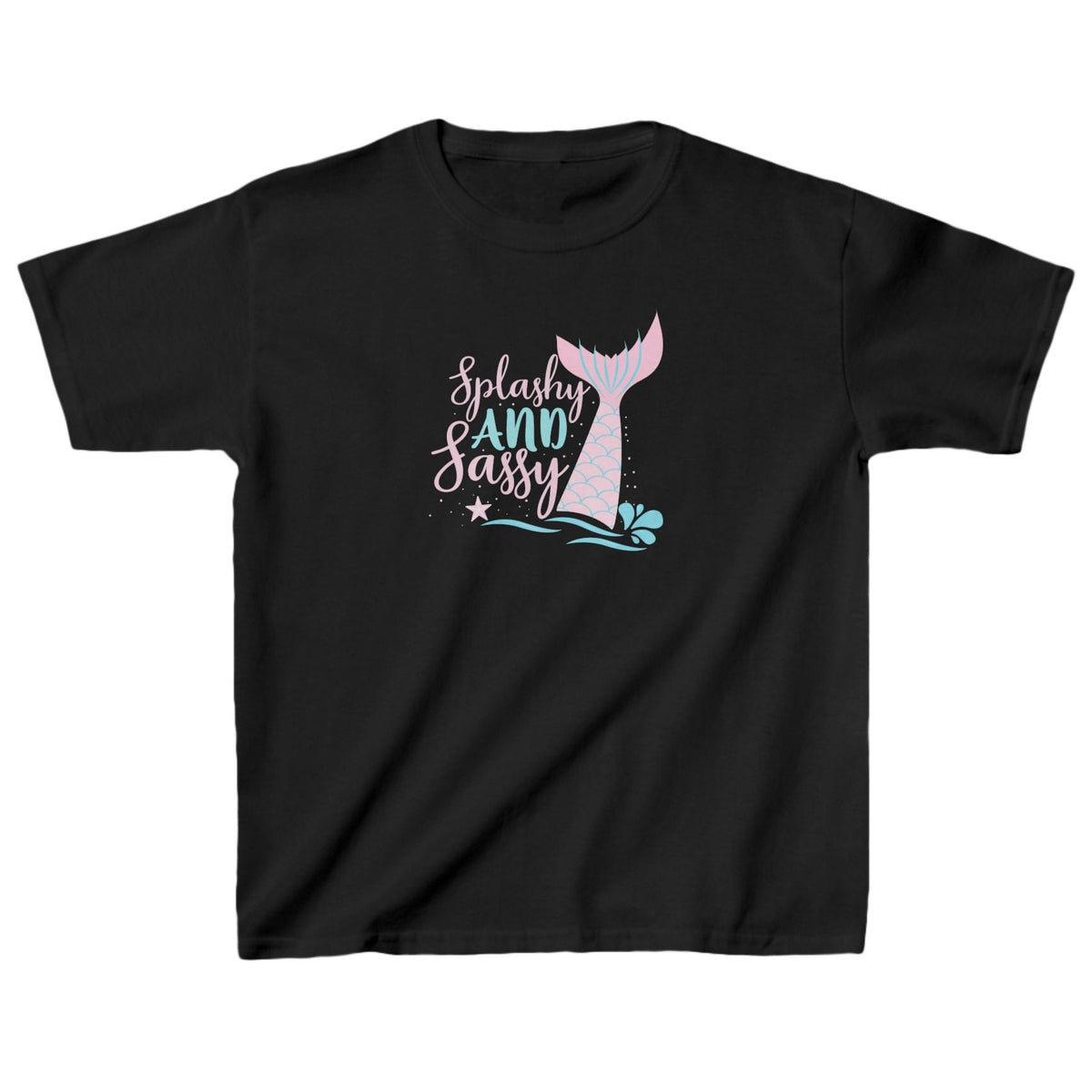 Splashy and Sassy mermaid tee in black