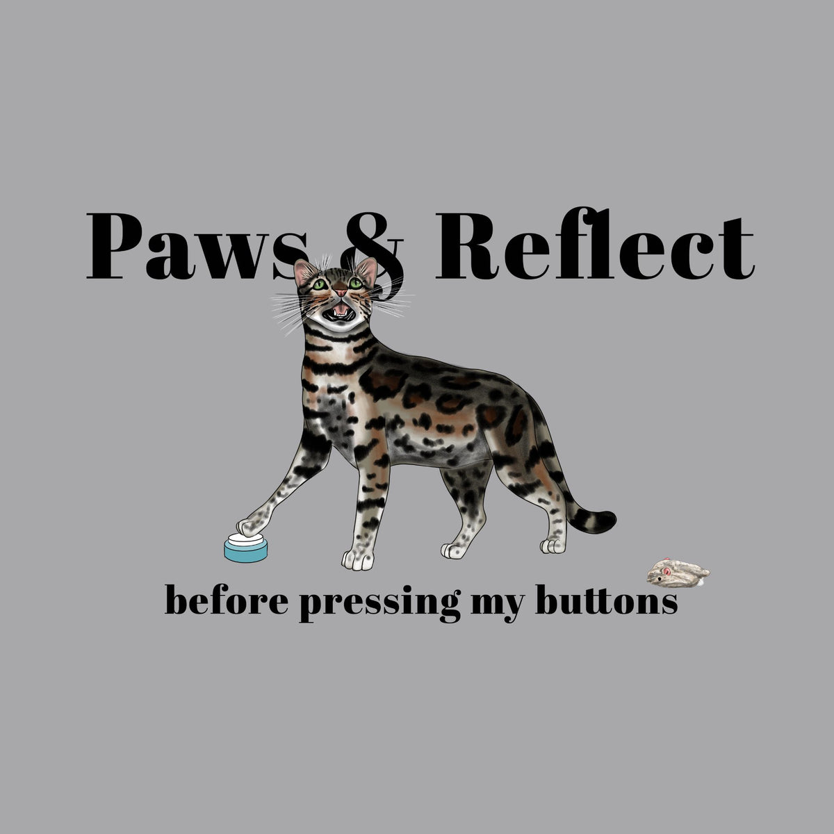 flounder pressing a talking button with the words Paws & Reflect showing.