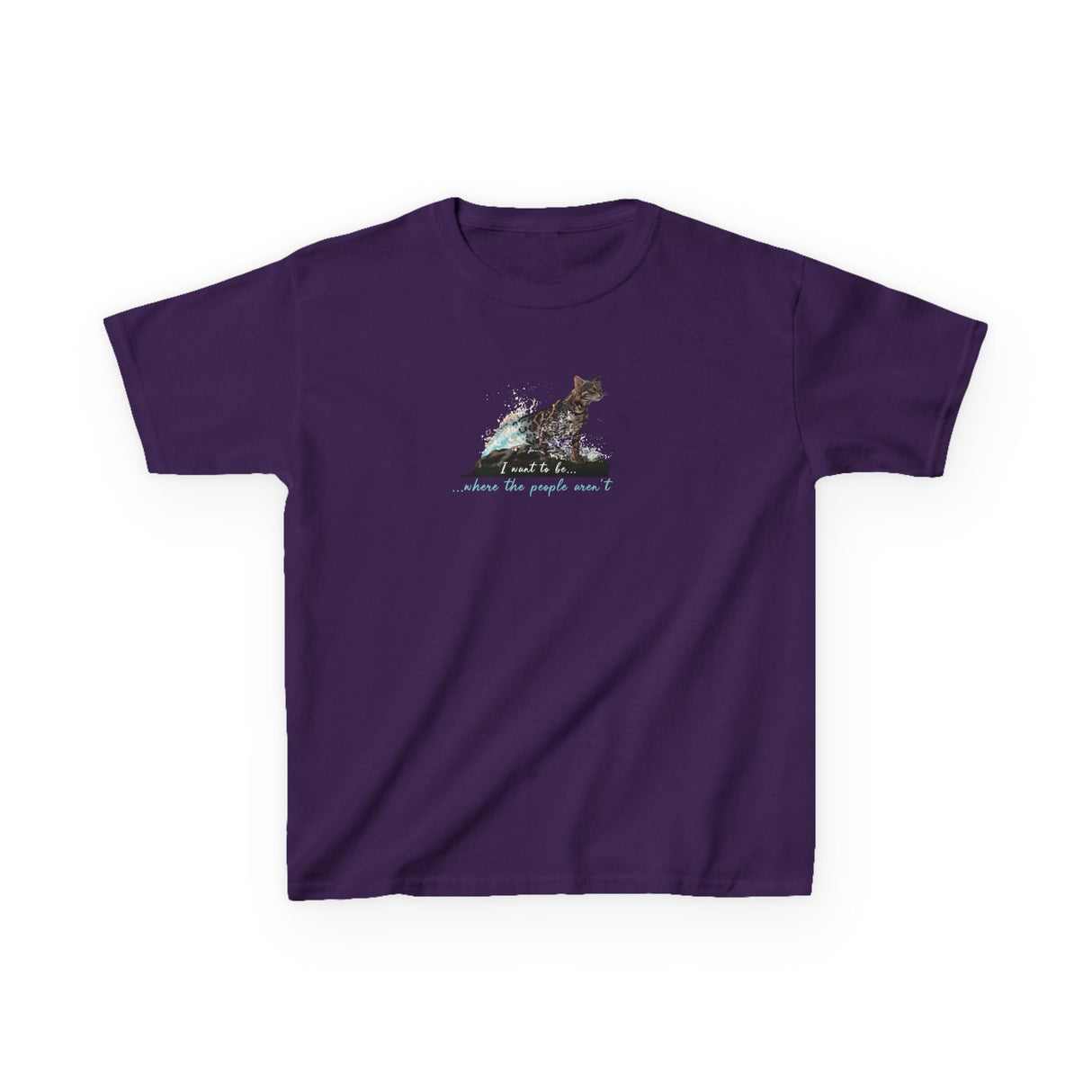 Kids Tee — "I Want to Be Where the People Aren't" Purrmaid Flounder Splash