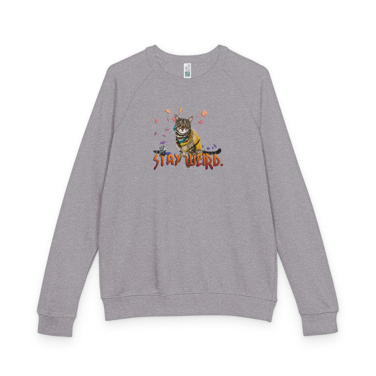 Stay Weird Flocahontas Crewneck — Hand-Drawn Graphic Raglan Sweatshirt