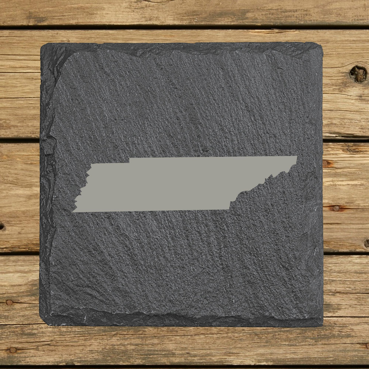 Tennessee Slate Coaster Set – Engraved Natural Stone (Set of 4)