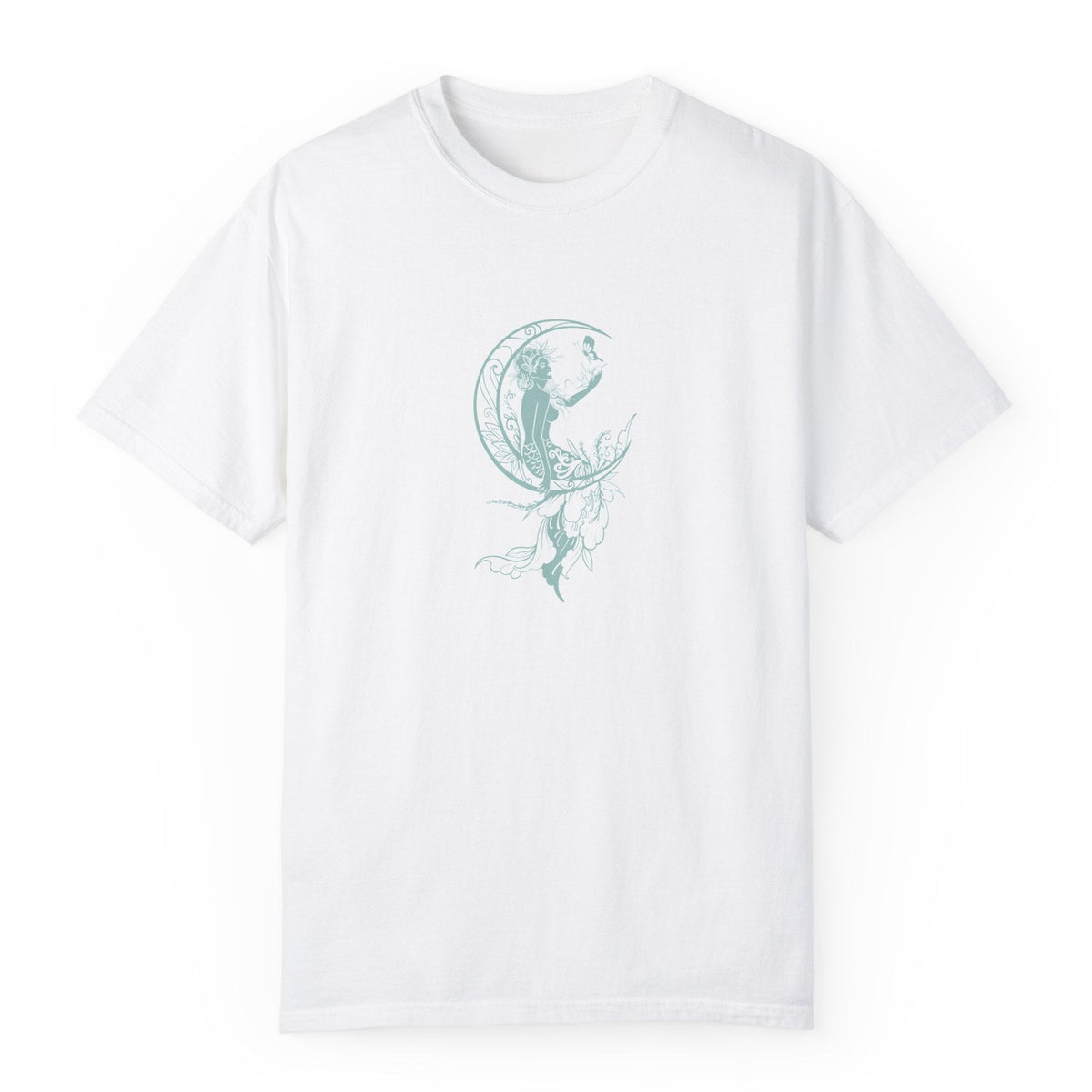 Boho mermaid moon t-shirt in white