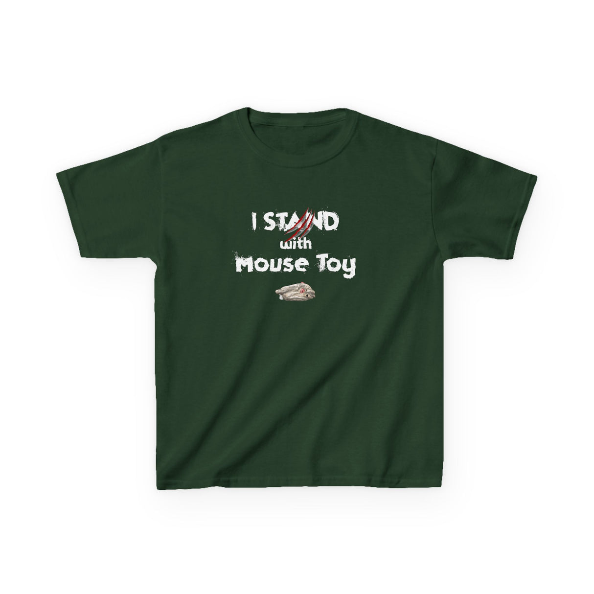 Kids Tee - Funny Flounder's Mouse Toy Shirt with 'I Stand with Mouse Toy' Text