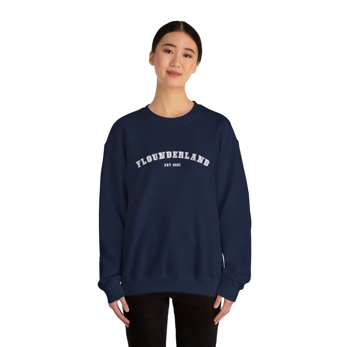 FlounderLand Collegiate Crewneck Sweatshirt — "EST. 2021"