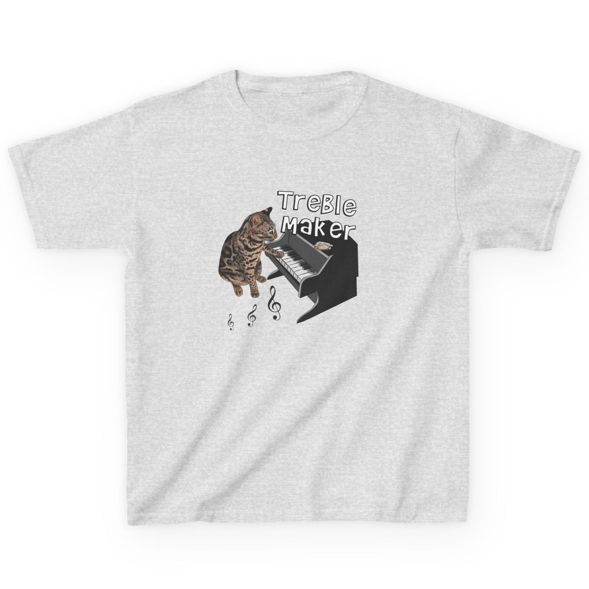 Kids Tee - Treble Maker Design Hand Drawn by Flounder's Mom, Nina Featuring Flounder the, shown in Ash