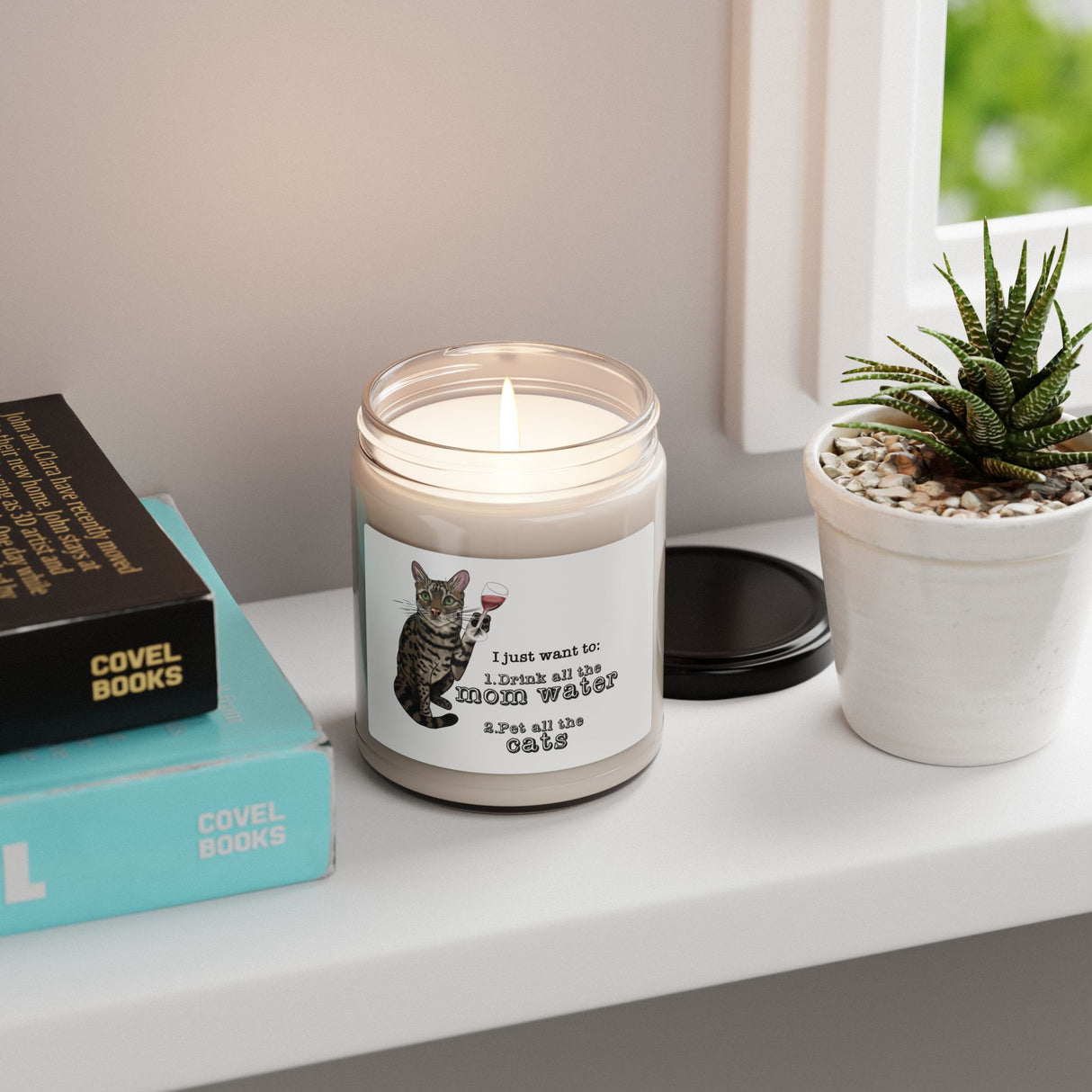 Flounder the Talking Cat "I just want to drink all the mom water" Candle – 9oz Soy Wax