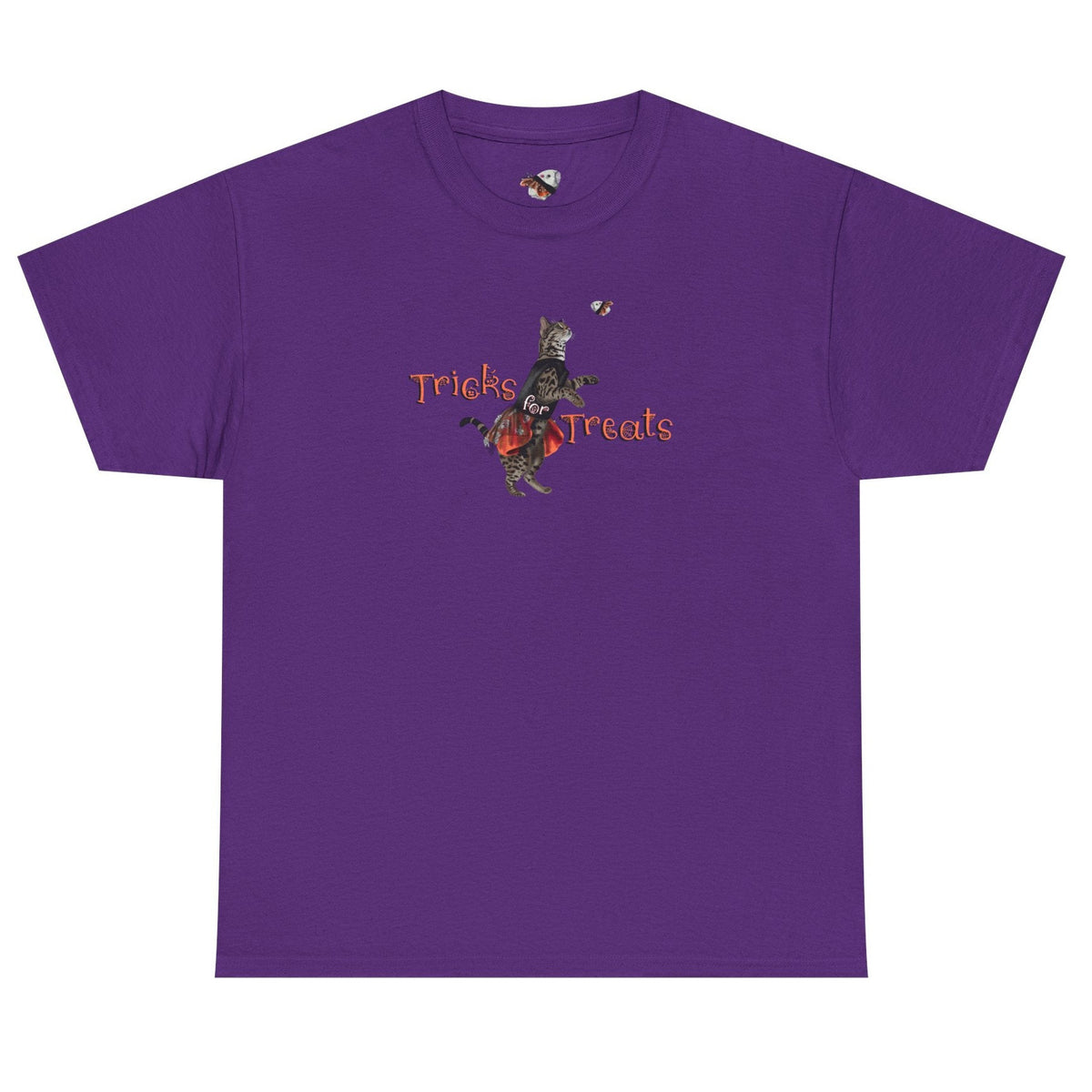 Tricks for Treats Flounder Halloween Ballet T-Shirt, shown in Purple