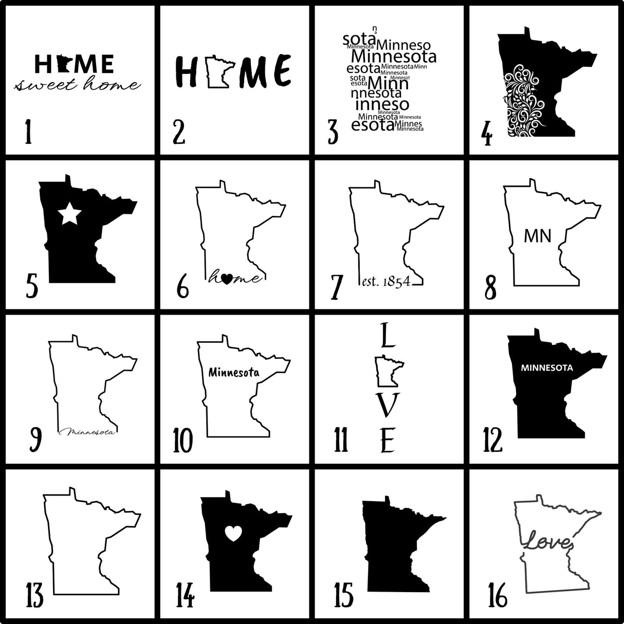 Minnesota Slate Coaster Set – Engraved Natural Stone (Set of 4)