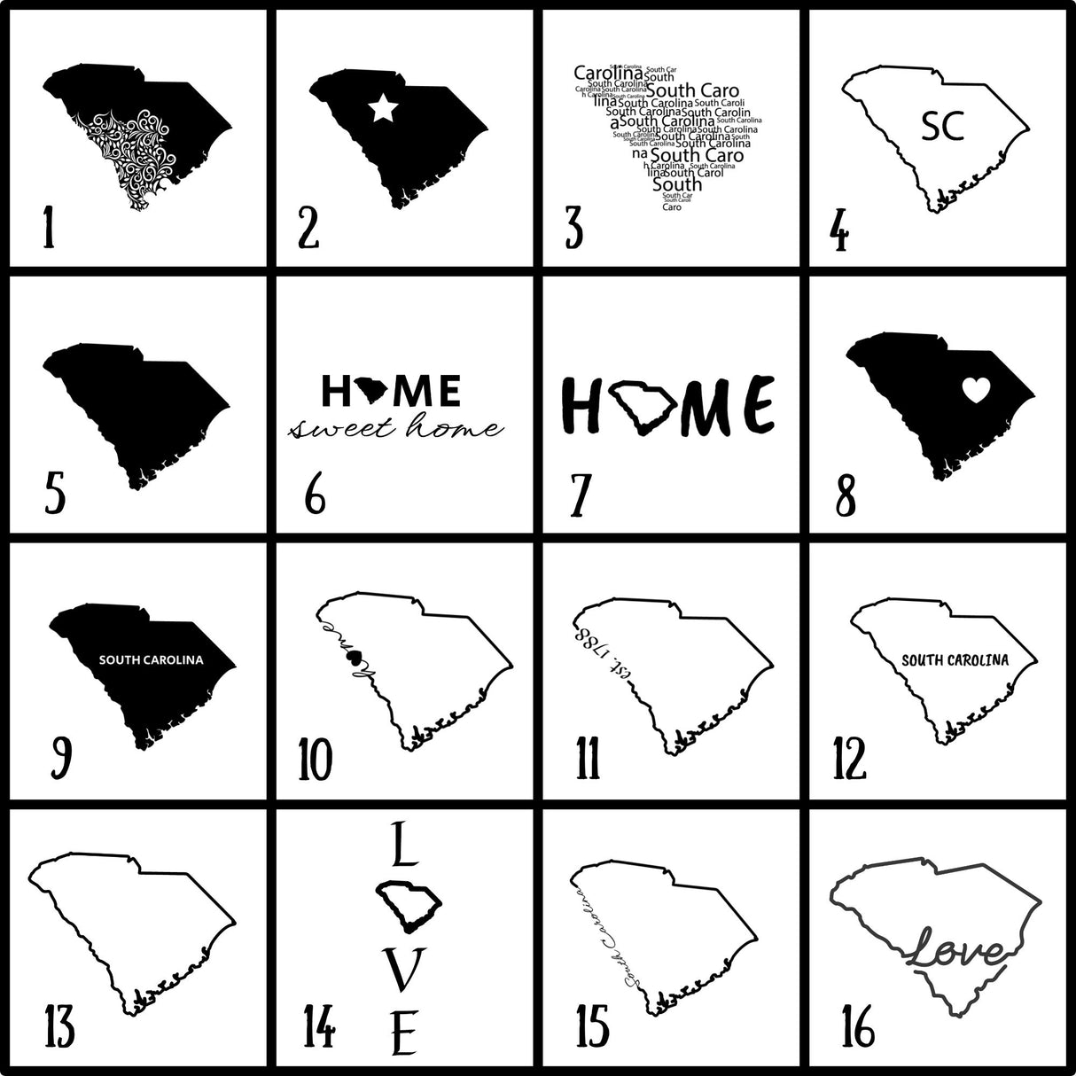 South Carolina Slate Coaster Set – Engraved Natural Stone (Set of 4)