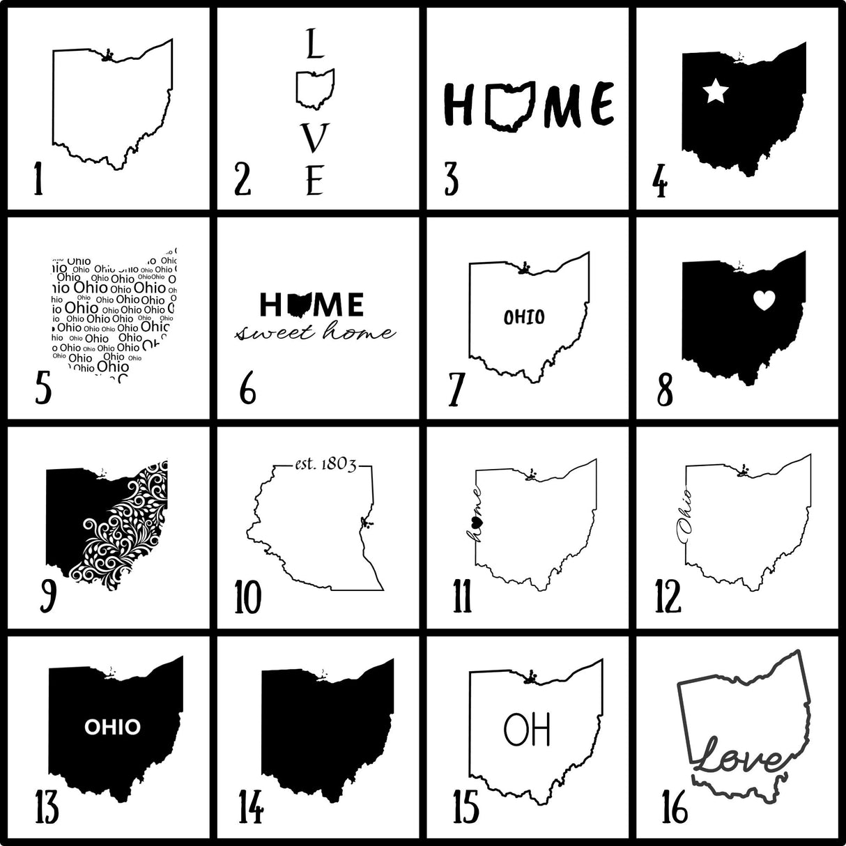 Ohio Slate Coaster Set – Engraved Natural Stone (Set of 4)