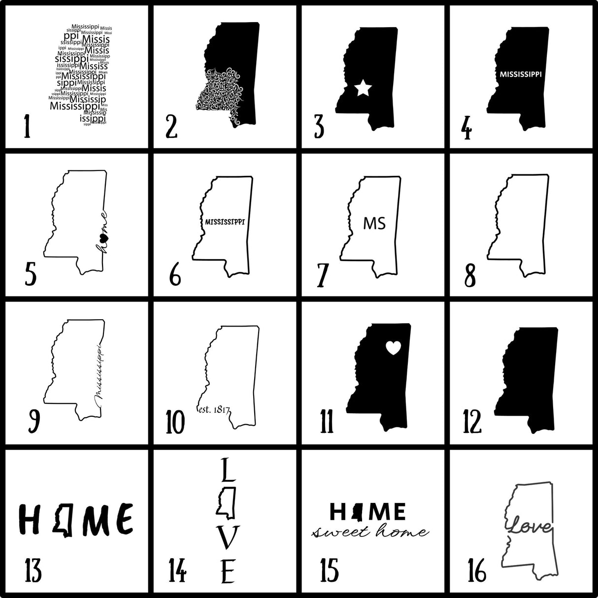 Mississippi Slate Coaster Set – Engraved Natural Stone (Set of 4)