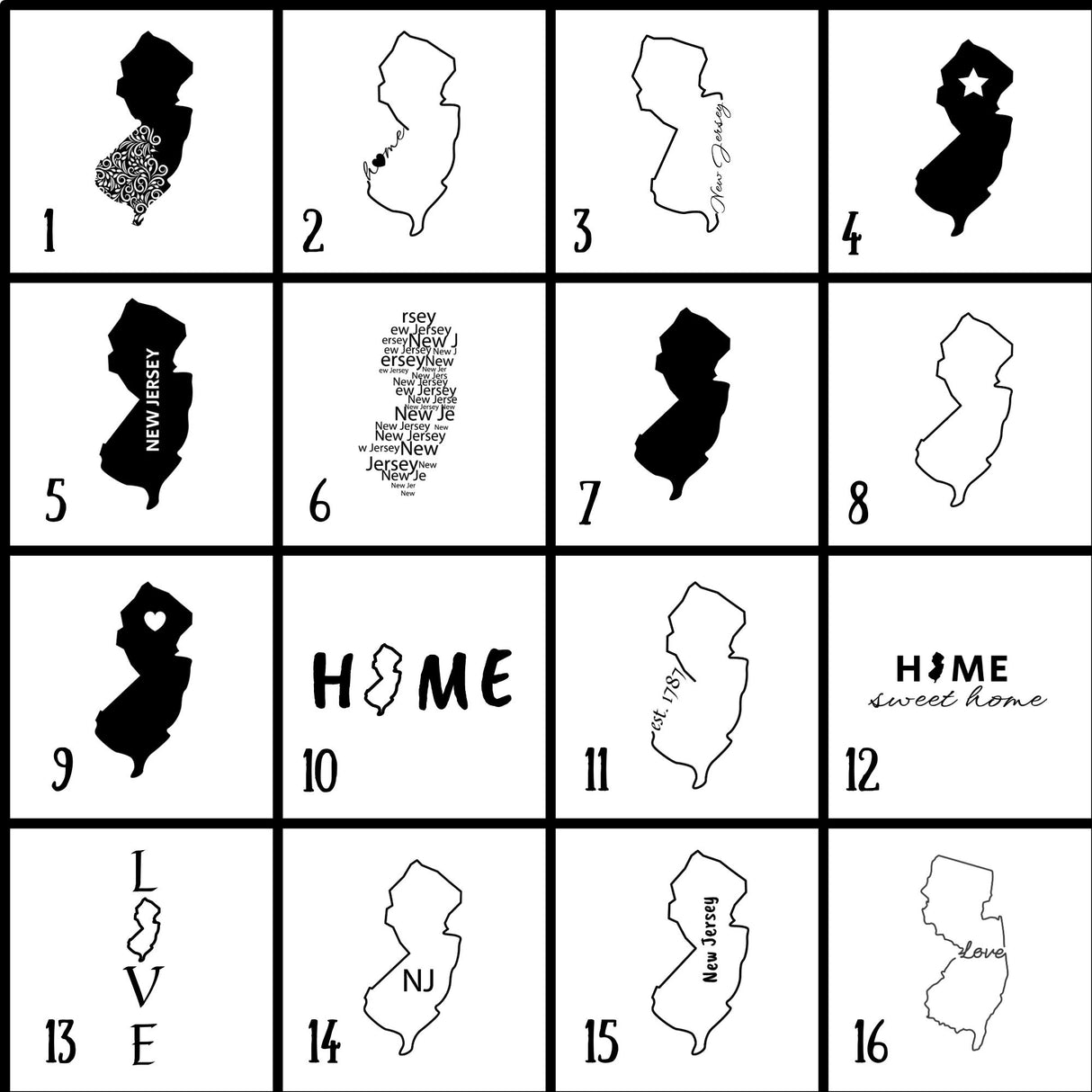 New Jersey Slate Coaster Set – Engraved Natural Stone (Set of 4)