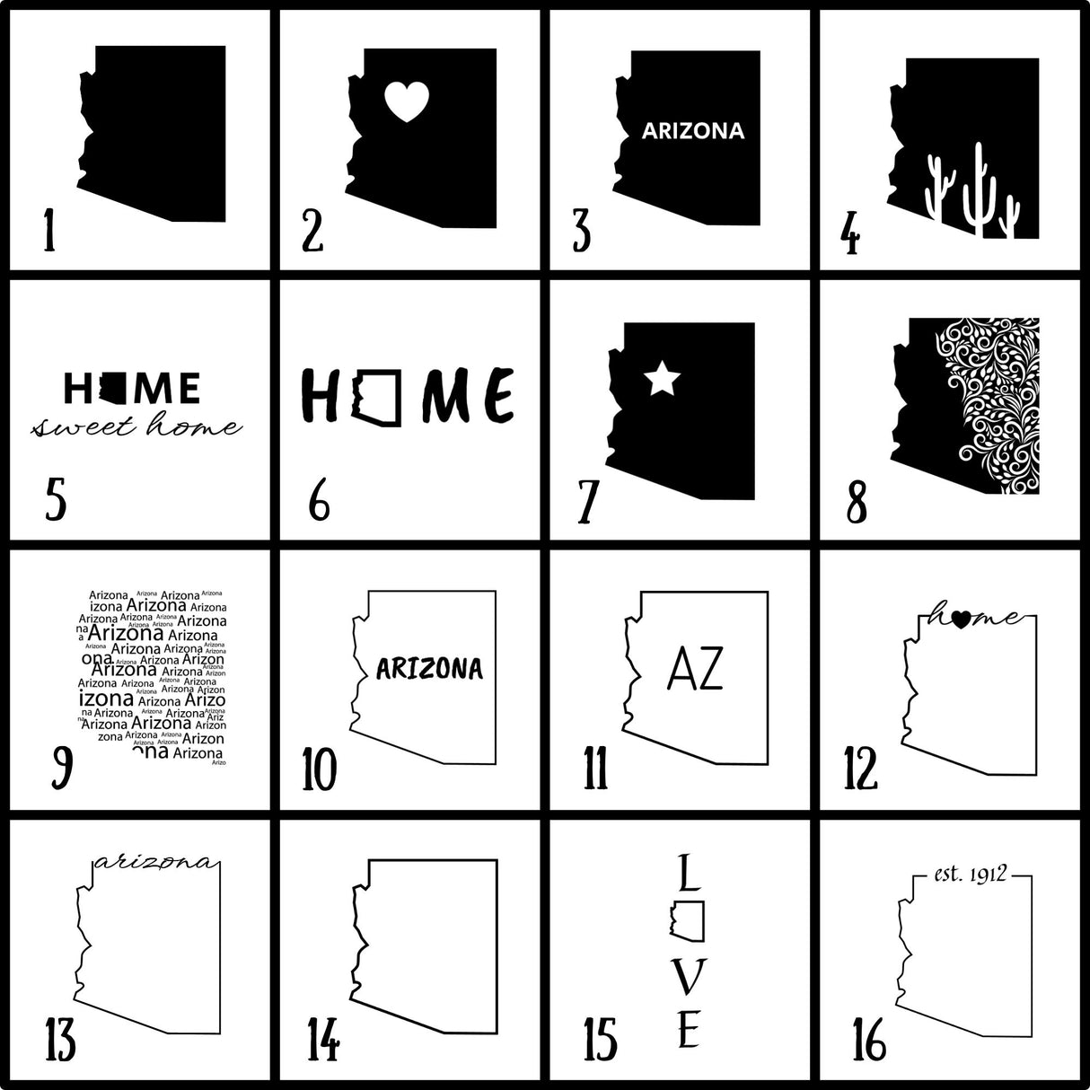 Arizona Slate Coaster Set – Engraved Natural Stone (Set of 4)