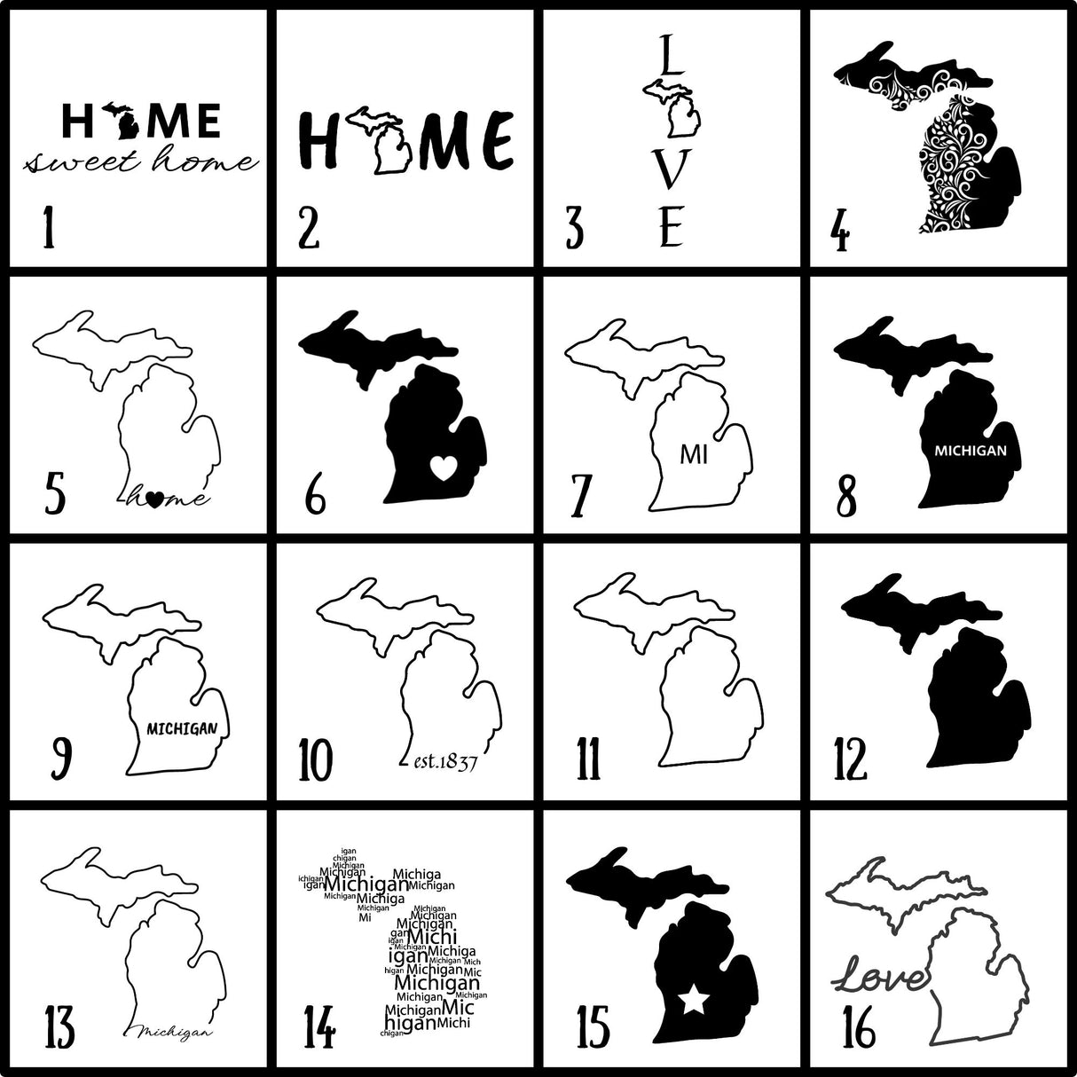 Michigan Slate Coaster Set – Engraved Natural Stone (Set of 4)