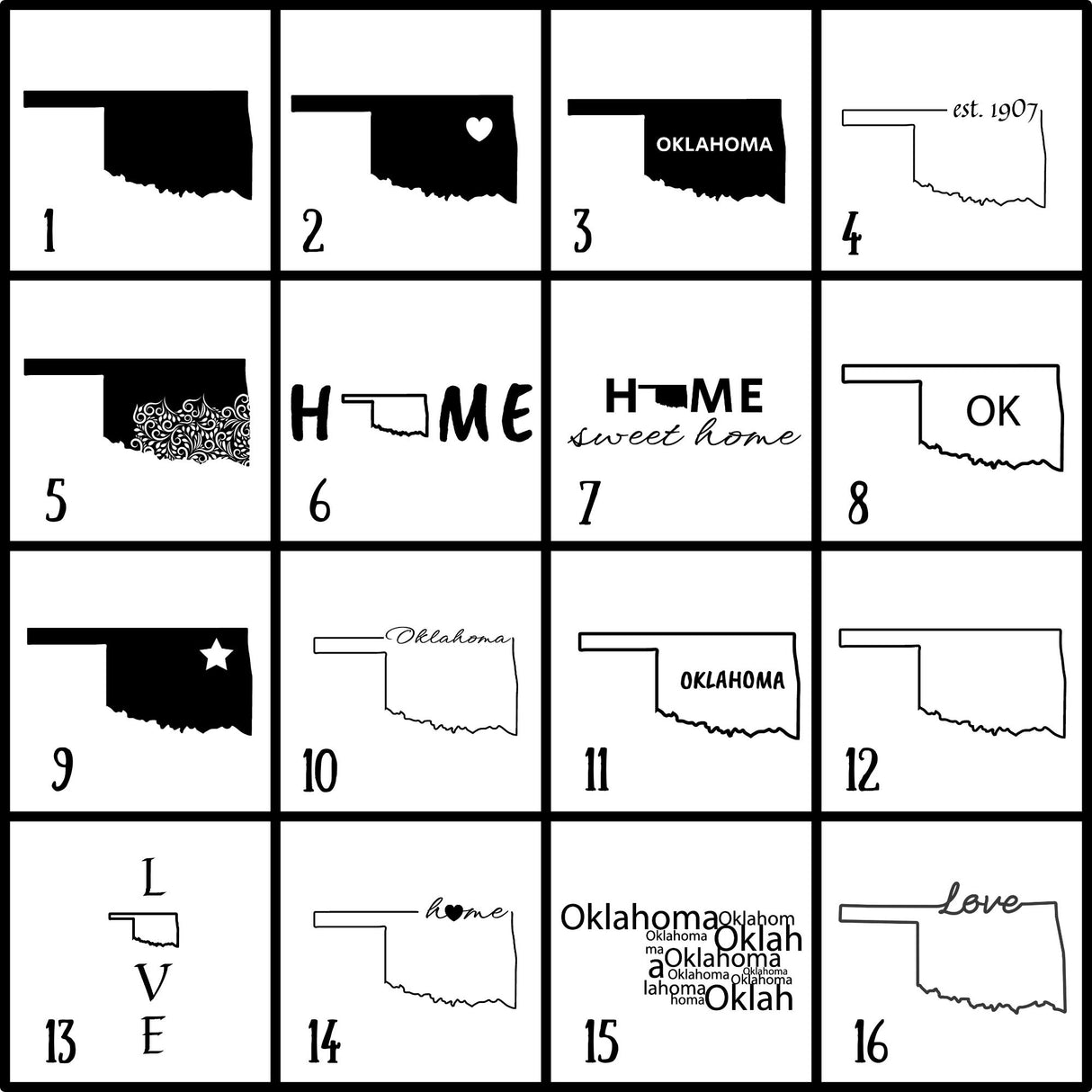 Oklahoma Slate Coaster Set – Engraved Natural Stone (Set of 4)