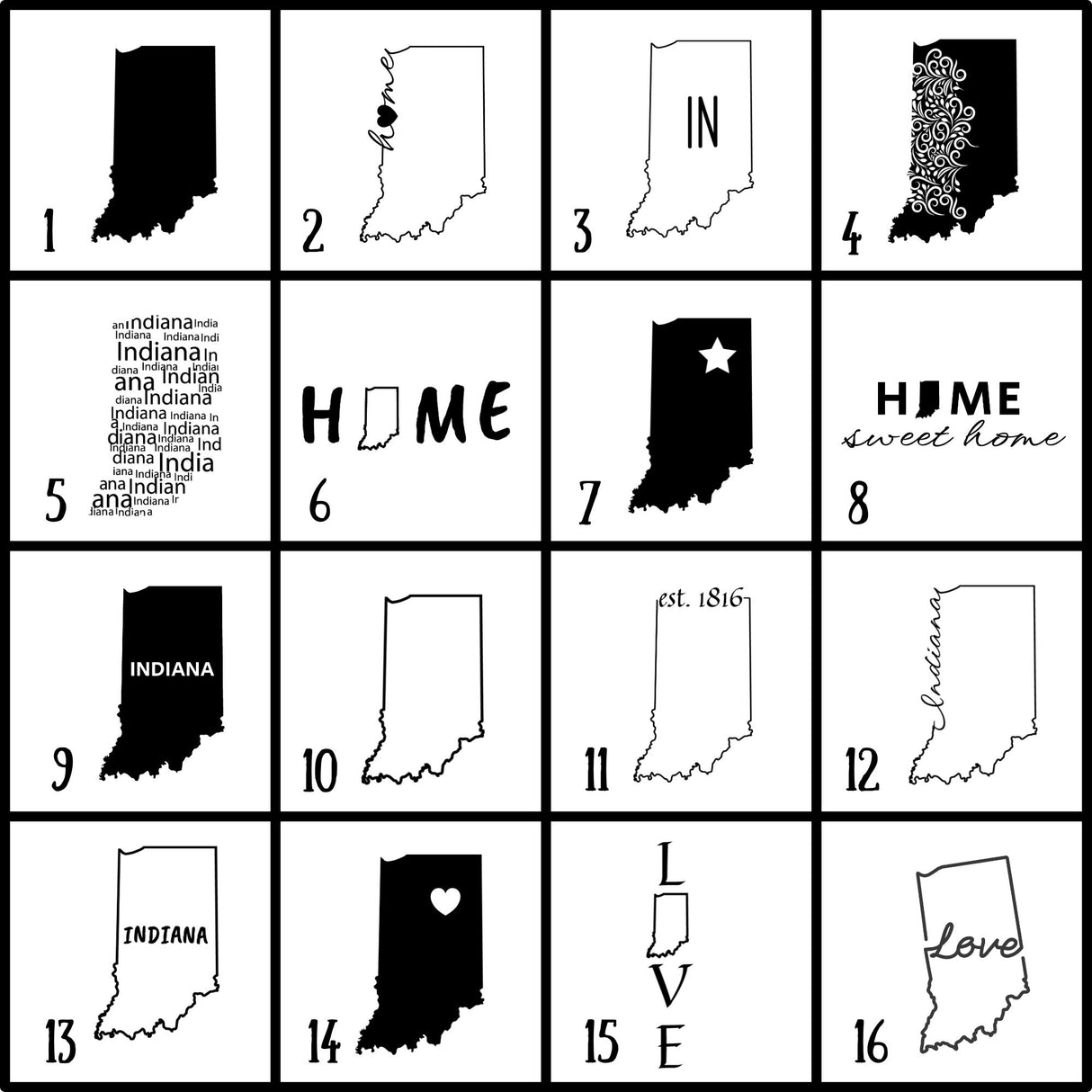 Indiana Slate Coaster Set – Engraved Natural Stone (Set of 4)