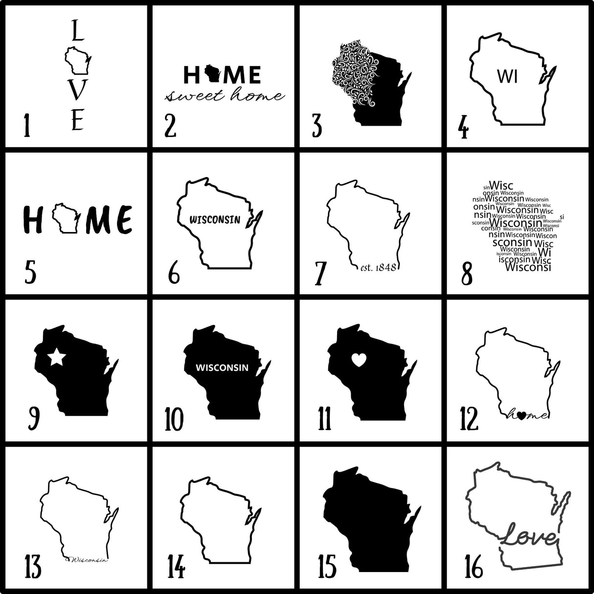 Wisconsin Slate Coaster Set – Engraved Natural Stone (Set of 4)