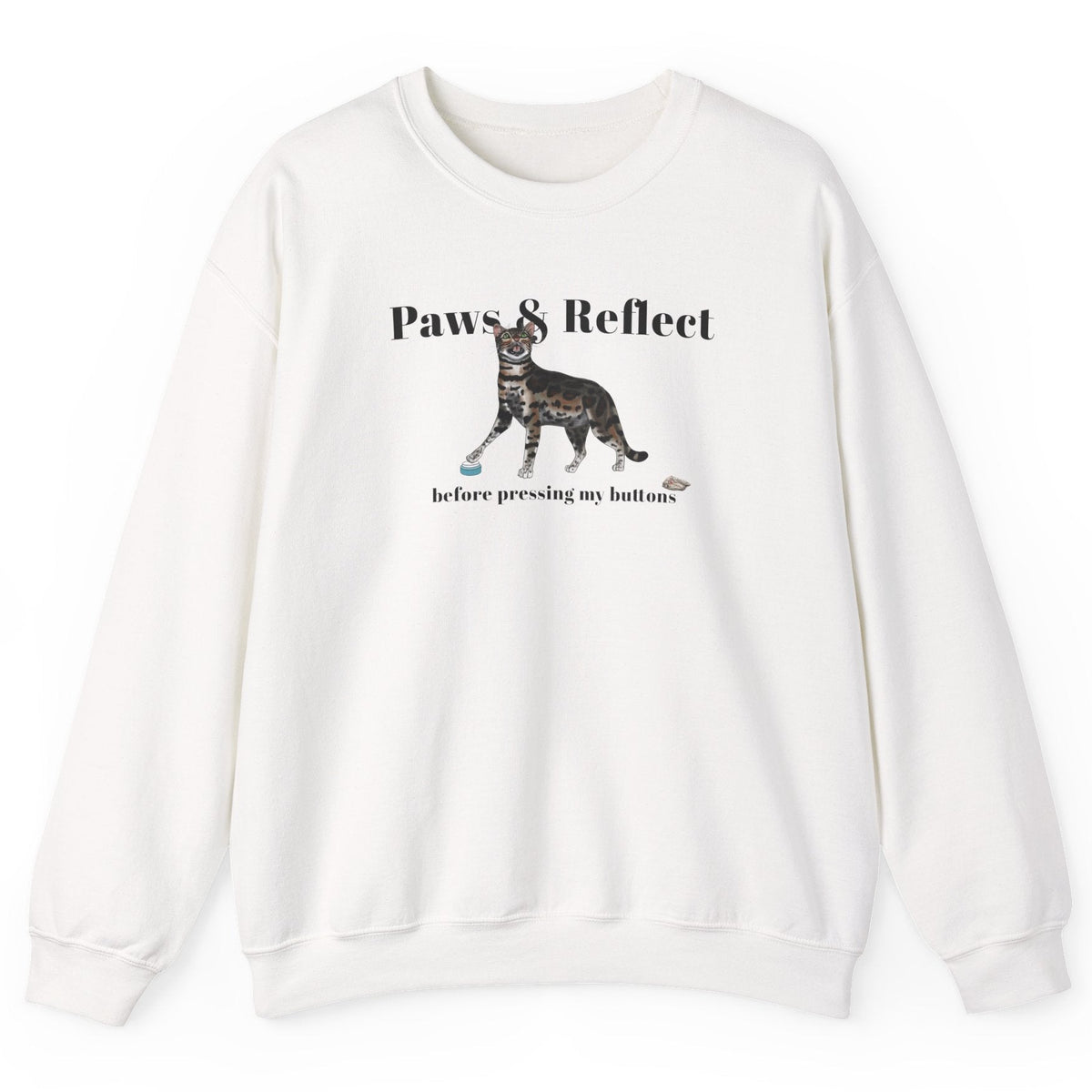 Cat Purrmaid Sweatshirt with Paws and Reflect Design, shown in White