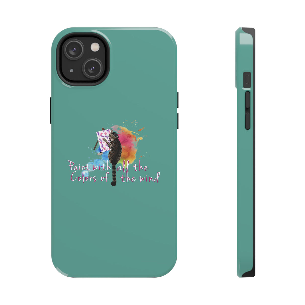 Tough Phone Case — "paint with all the colors of the wind" Flounder the Purrcasso Art