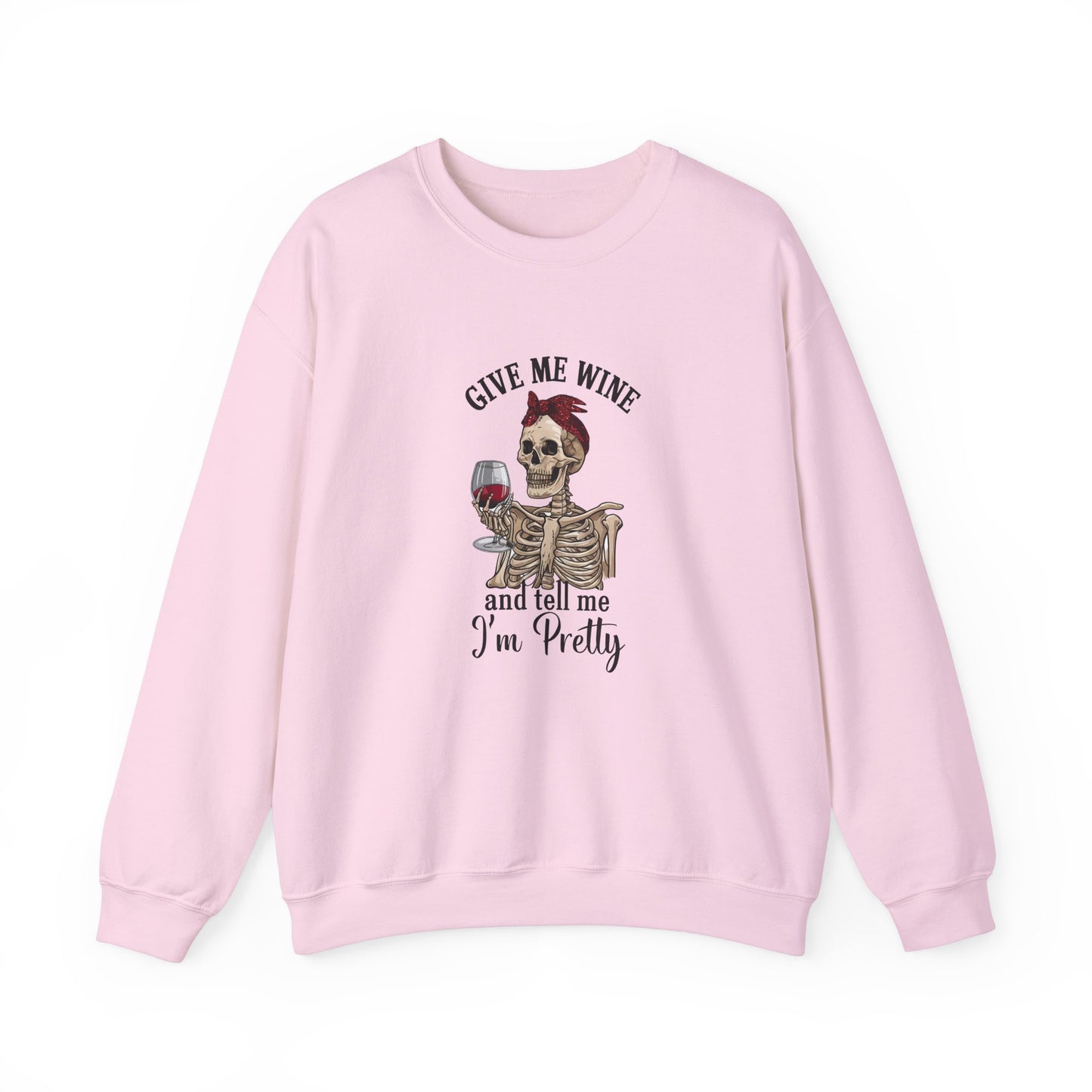 Funny Skelton Wine Crewneck Sweatshirt