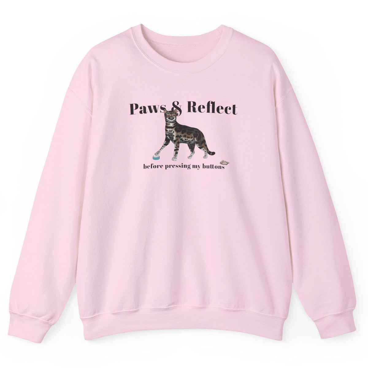 Cat Purrmaid Sweatshirt with Paws and Reflect Design, shown in Light Pink