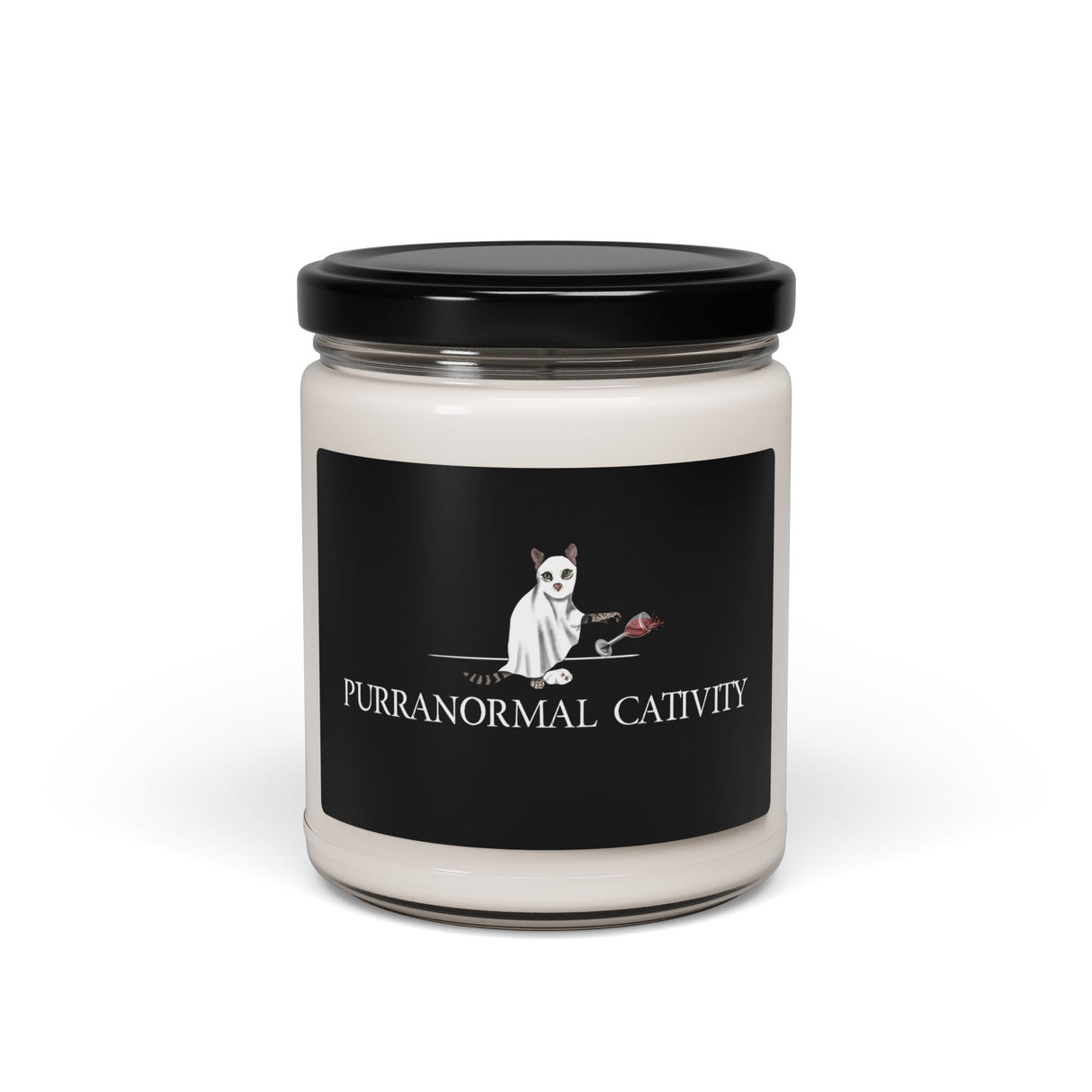 Soy Candle - Purranormal Cativity design featuring Flounder and Mouse Toy