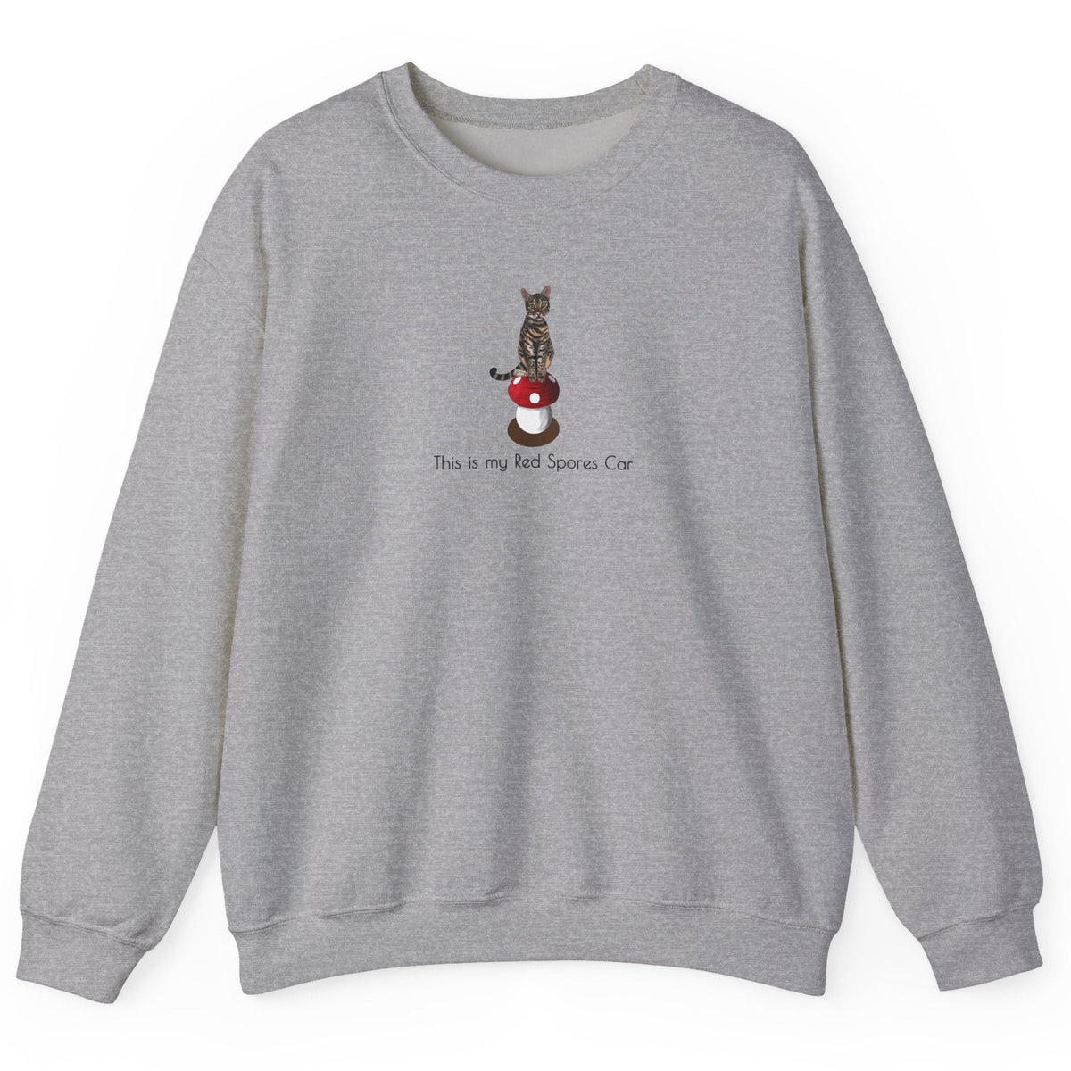 This is my Red Spores Car Unisex Heavy Blend™ Crewneck Sweatshirt featuring Flounder and Mouse, shown in Sport Grey