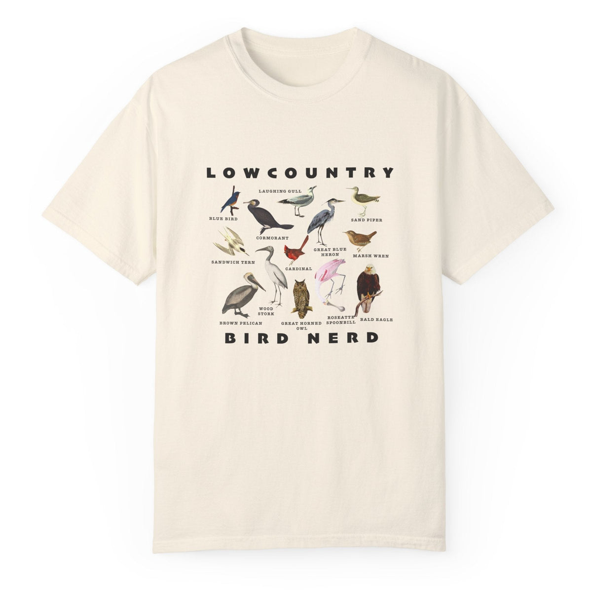Lowcountry Bird Nerd bird species tee in ivory