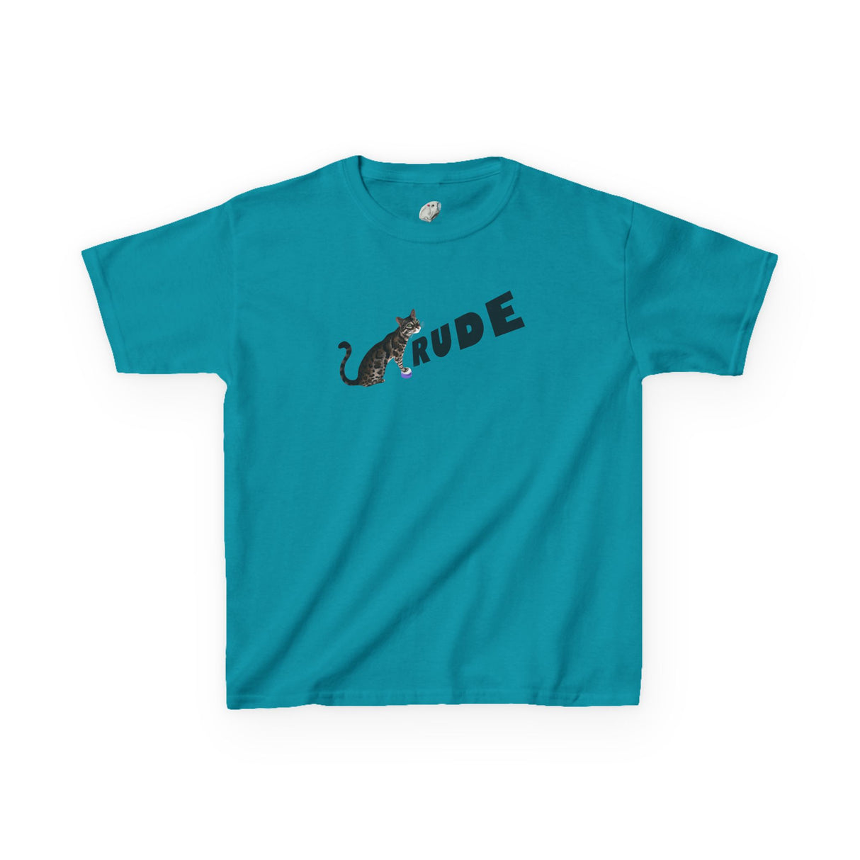 Kids "RUDE" Flounder T-Shirt — Flounder the Purrmaid Eye Roll Tee