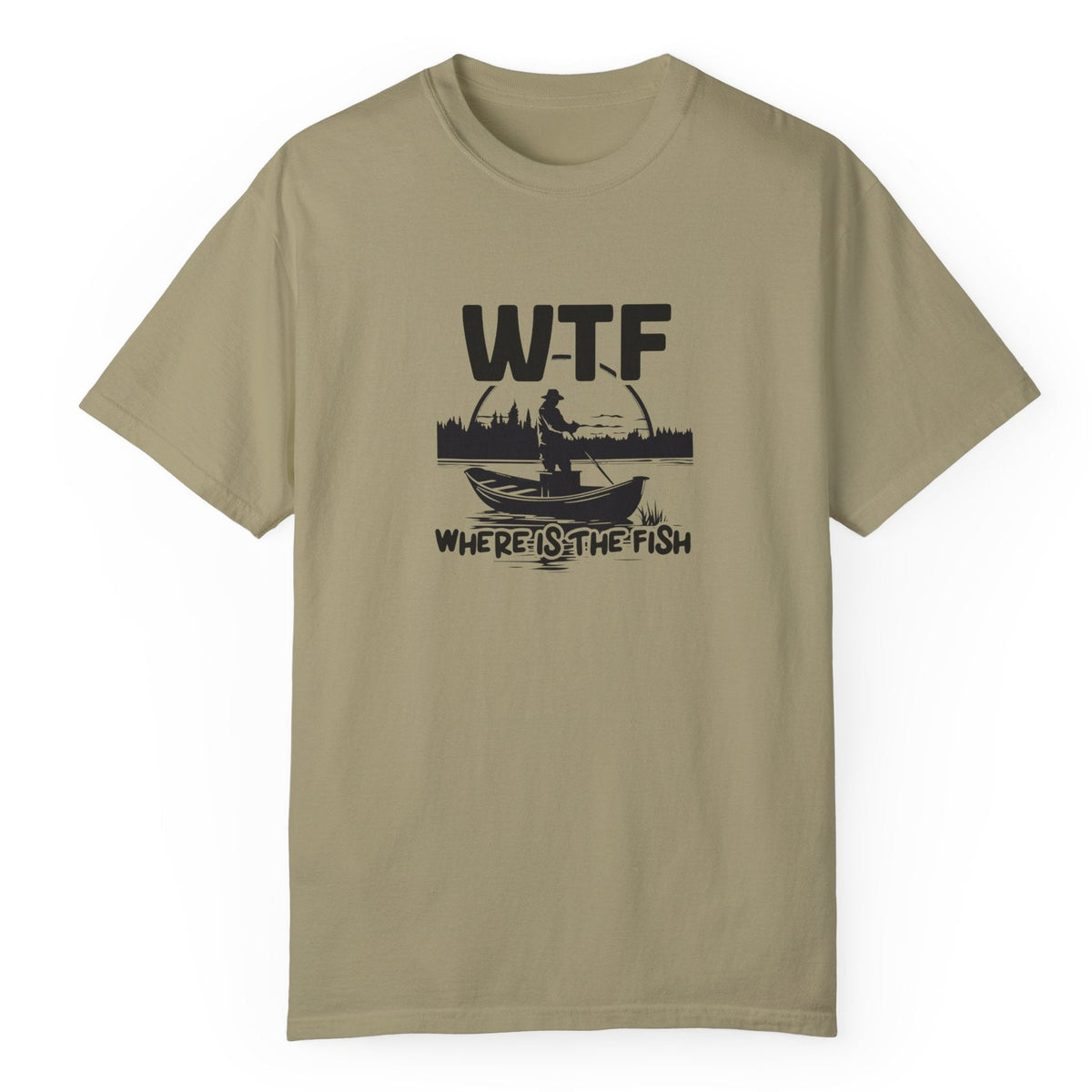 Funny fishing t-shirt in khaki