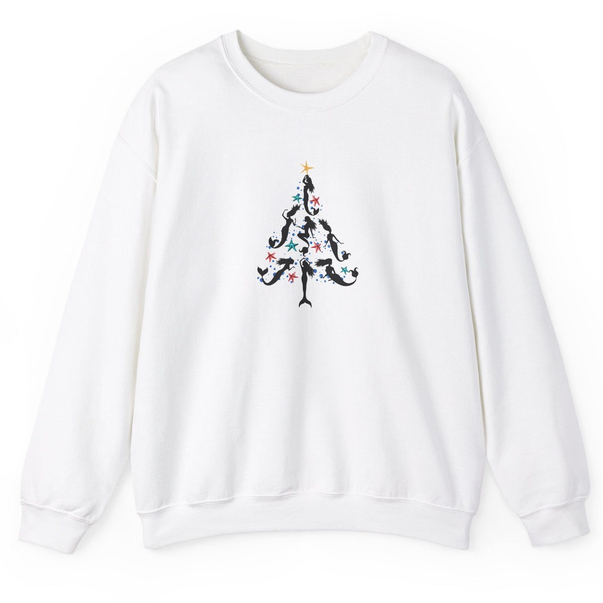 Mermaid Christmas Tree sweatshirt in white