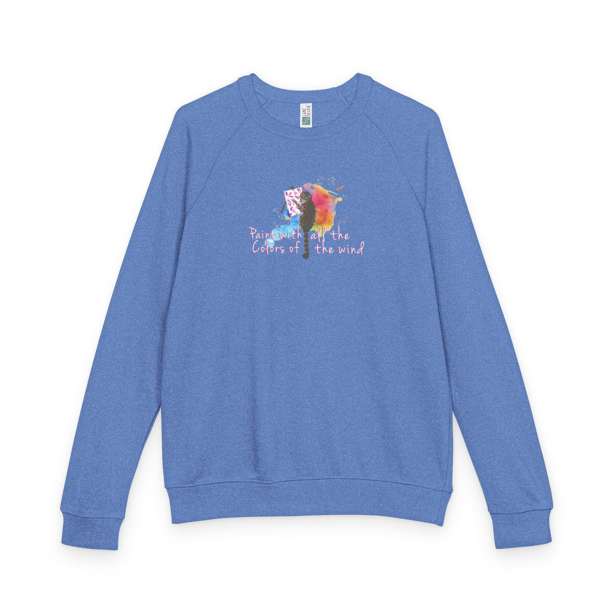 Paint With All The Colors Raglan Crewneck — Flounder the Purrcasso Artwork