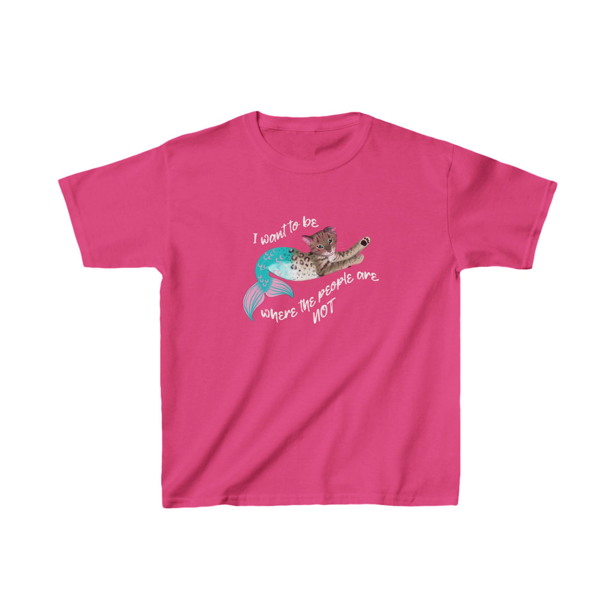 Kids T-shirt Purrmaid 'I wanna be where the people are NOT'