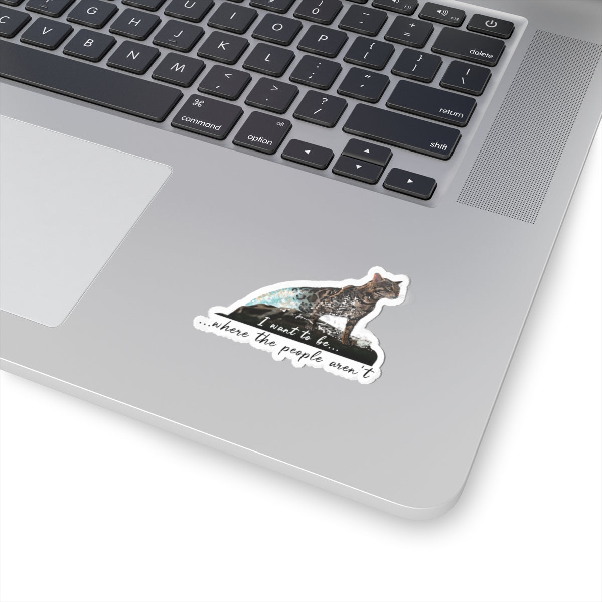 Purrmaid Flounder Kiss-Cut Sticker — "I want to be where the people aren't"