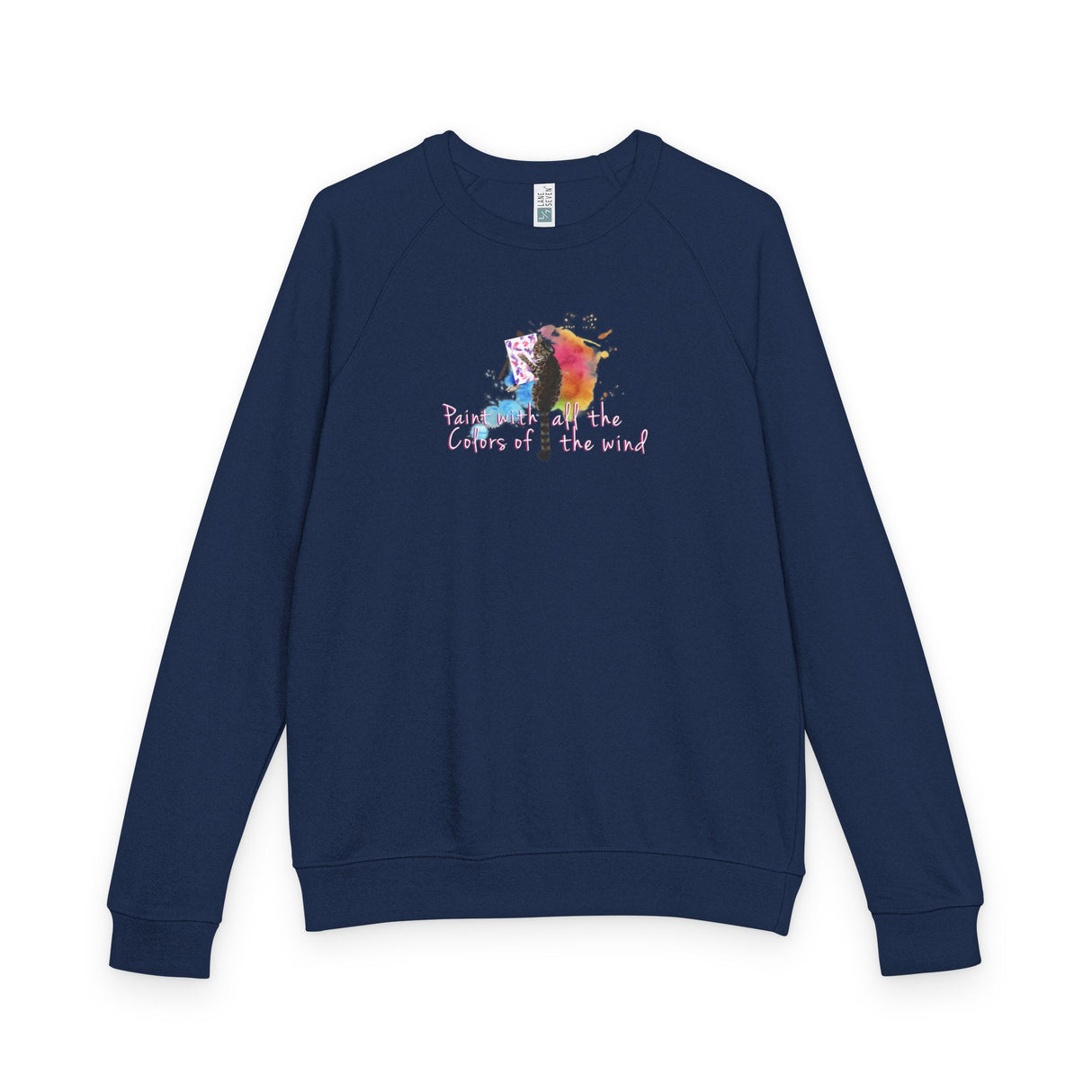 Paint With All The Colors Raglan Crewneck — Flounder the Purrcasso Artwork