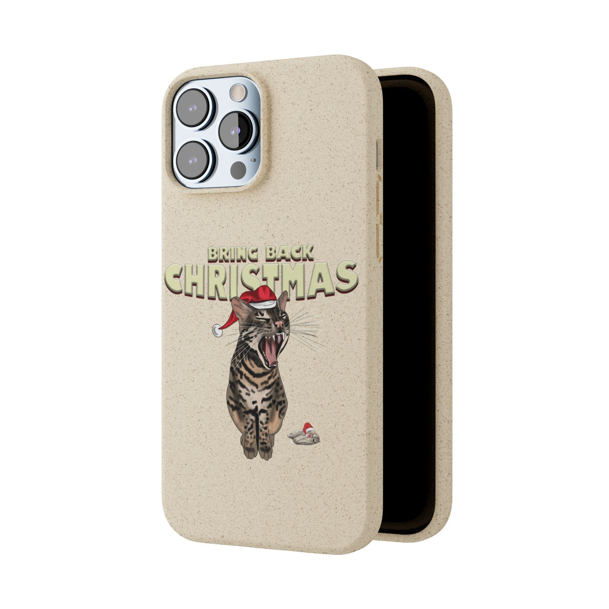 Flounder Cat - Bring Back Christmas Biodegradable Phone Case – Festive & Eco-Friendly