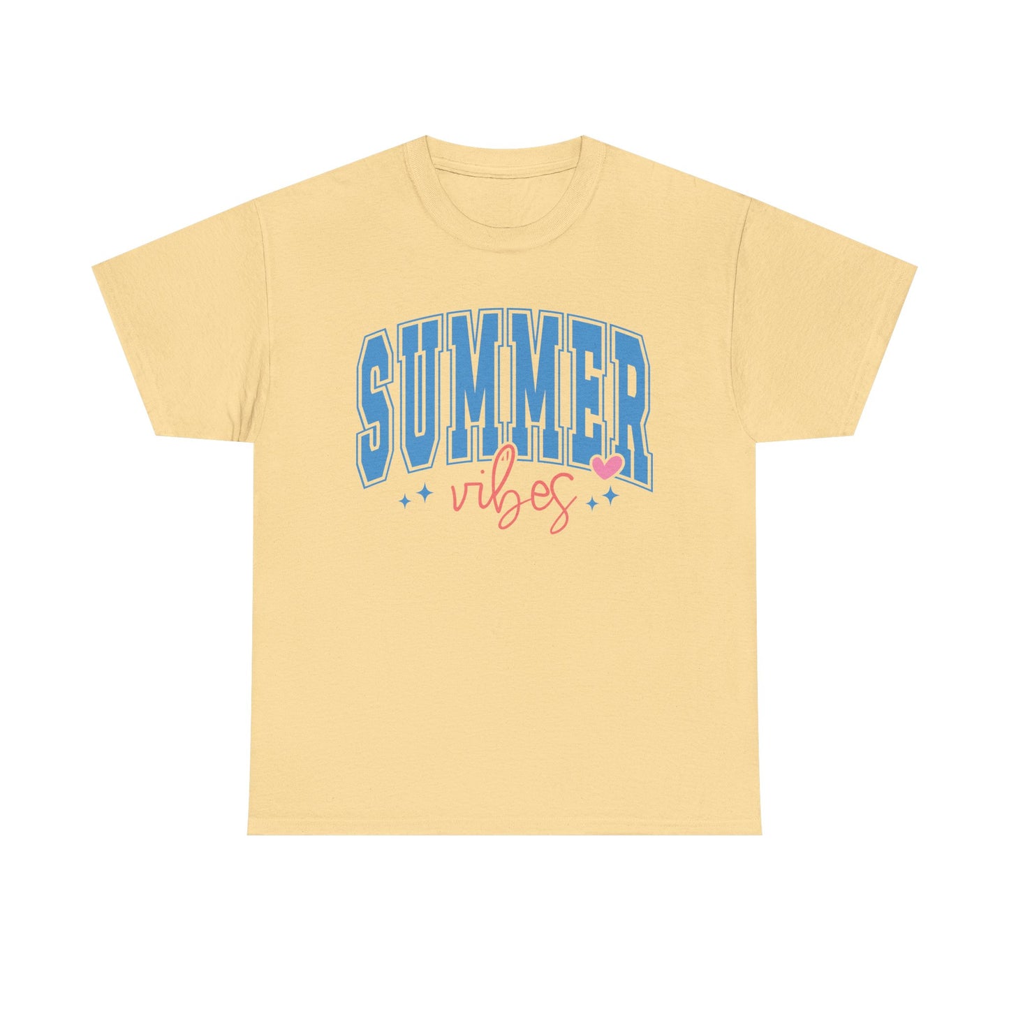 Summer Vibes Collegiate Style Cotton Tee