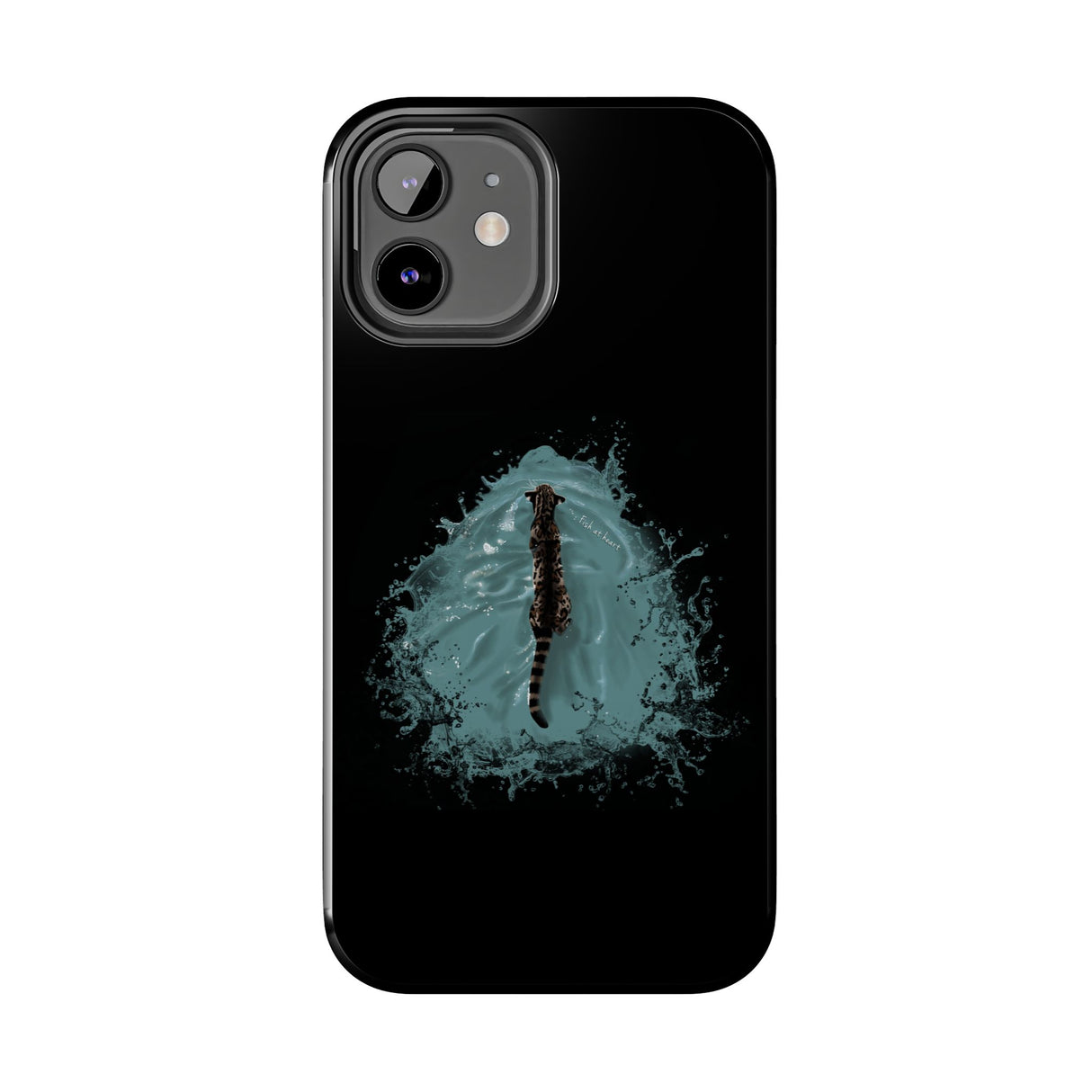 Fish at Heart Flounder Purrmaid Phone Case — Hand-Drawn Nautical Cat Design