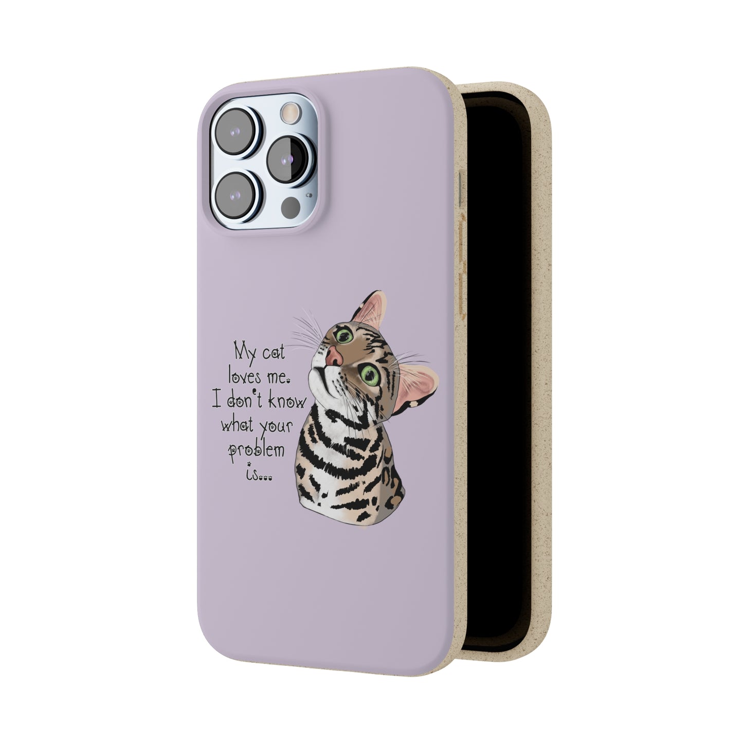 Flounder Cat - My Cat Loves Me Biodegradable Phone Case – Eco-Friendly Protection