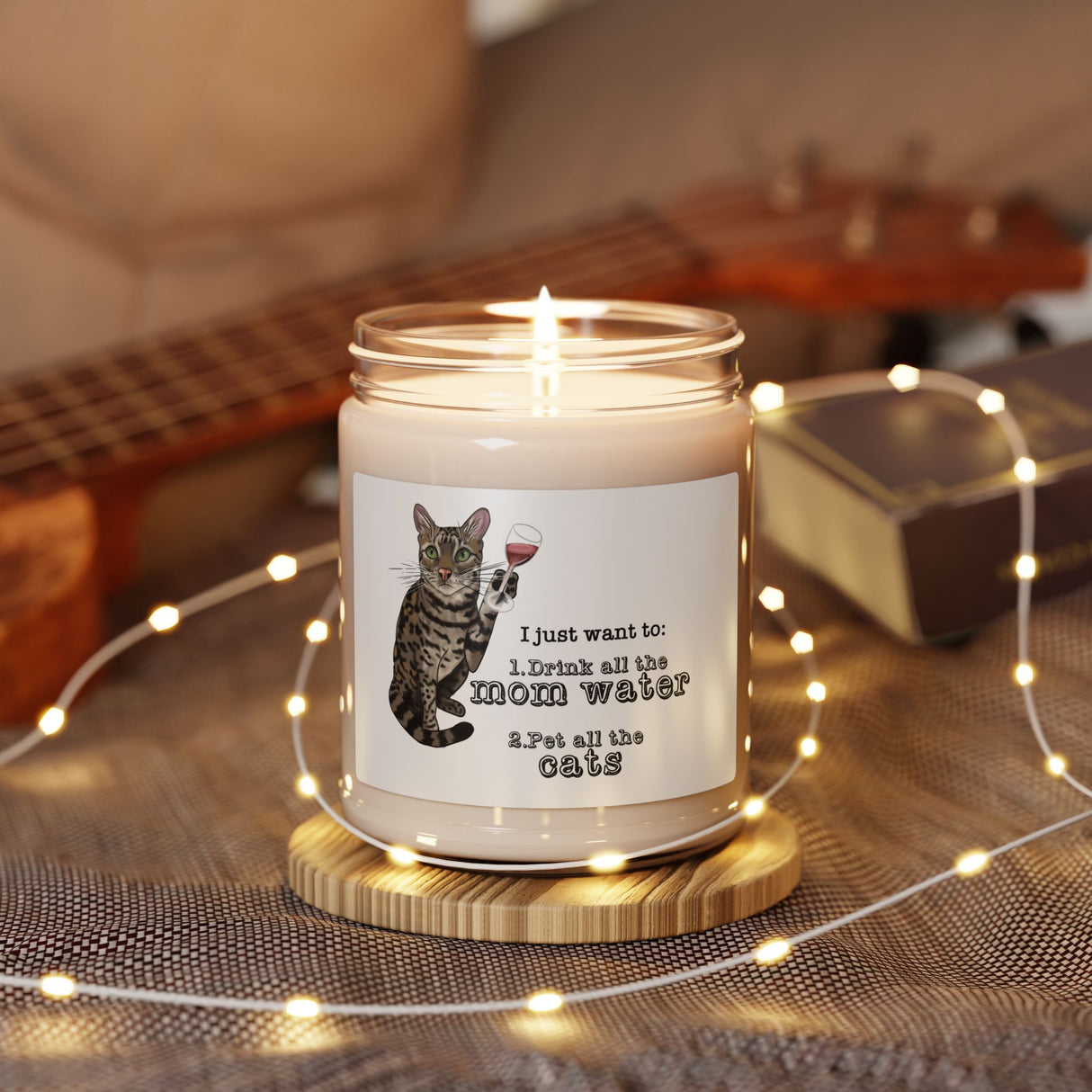 Flounder the Talking Cat "I just want to drink all the mom water" Candle – 9oz Soy Wax