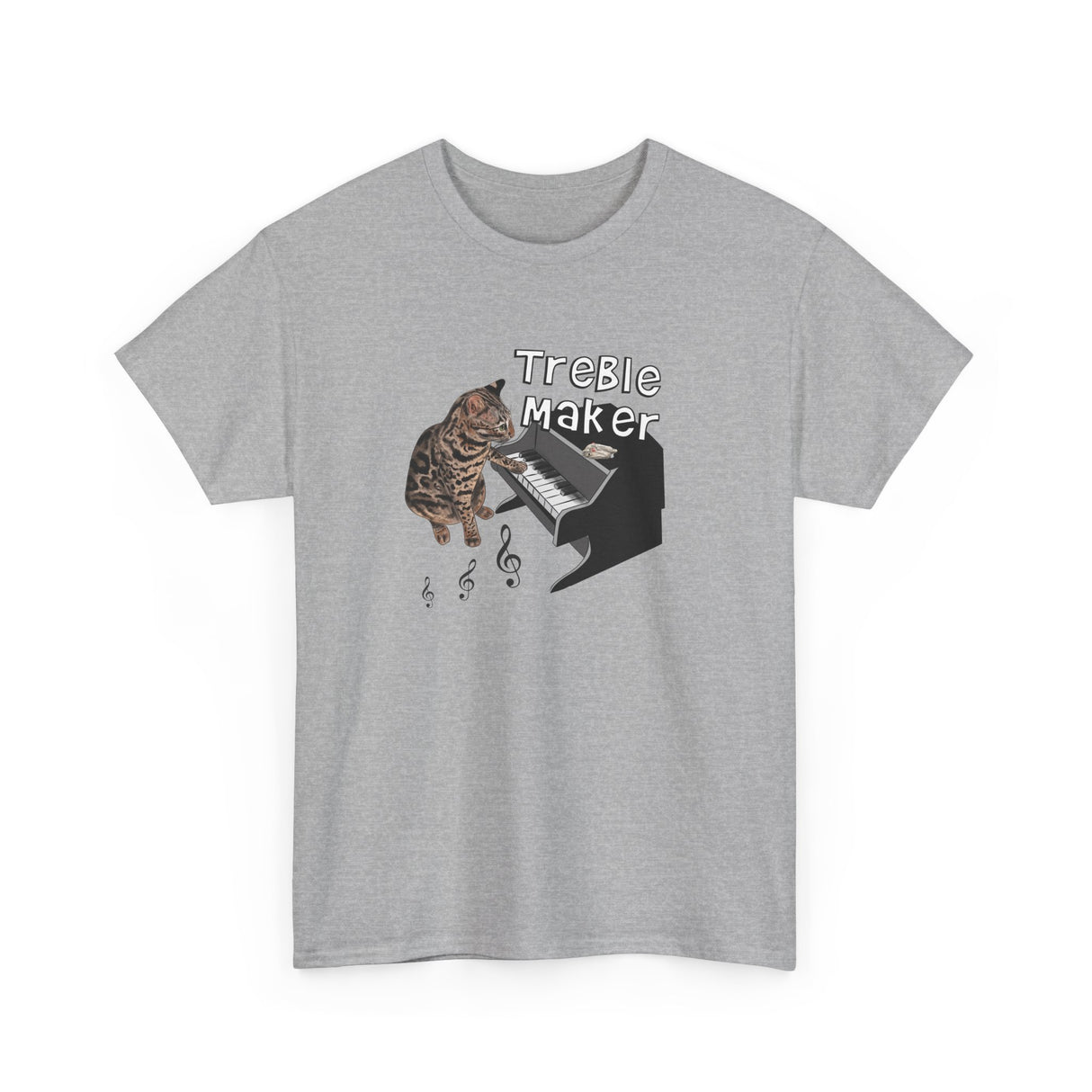 T-Shirt Treble Maker featuring Flounder the Purrmaid Playing Piano Design