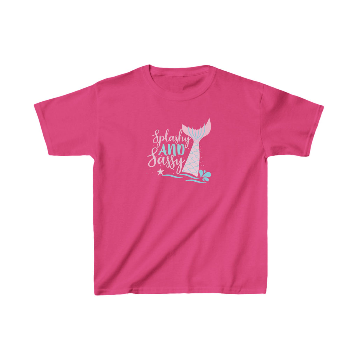 Splashy and Sassy mermaid tee in heliconia