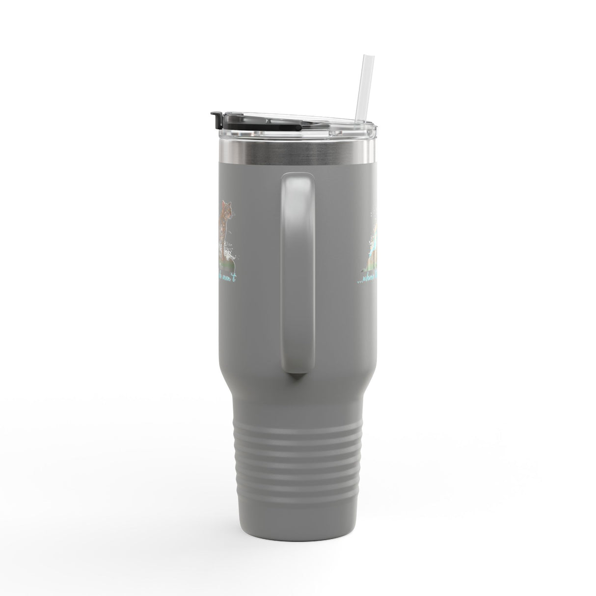 40oz Insulated Travel Mug — 'I Want to Be Where the People Aren't' Purrmaid Design
