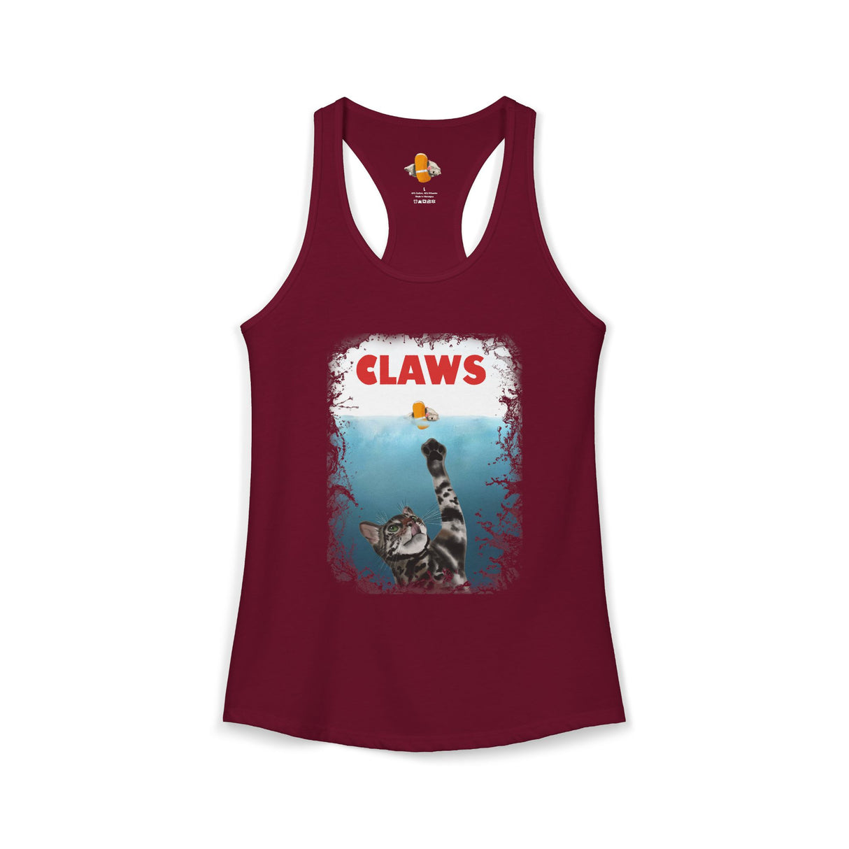Purrmaid Flounder Claws Tank — Women's Racerback Tank with 'Shark-Like' Cat Catch Design