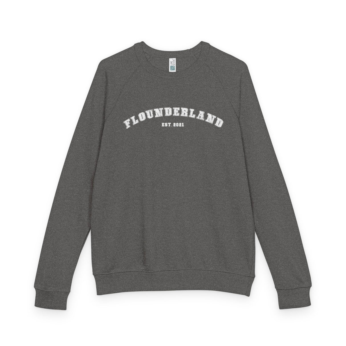 FlounderLand Collegiate Raglan Crewneck — Est. 2021