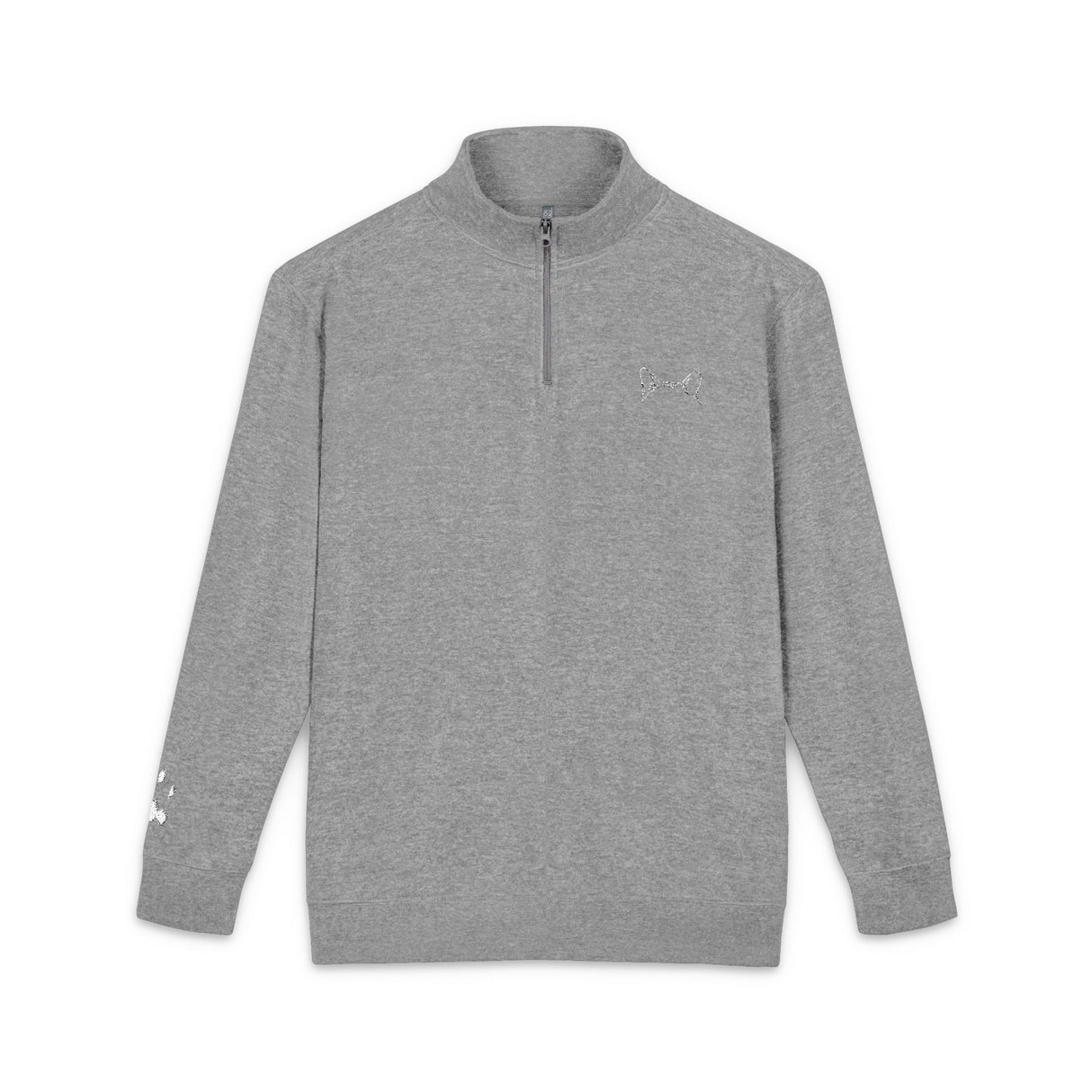 Cat Remembrance Embroidered Fleece Pullover — "Fiki" Paw & Ear Design