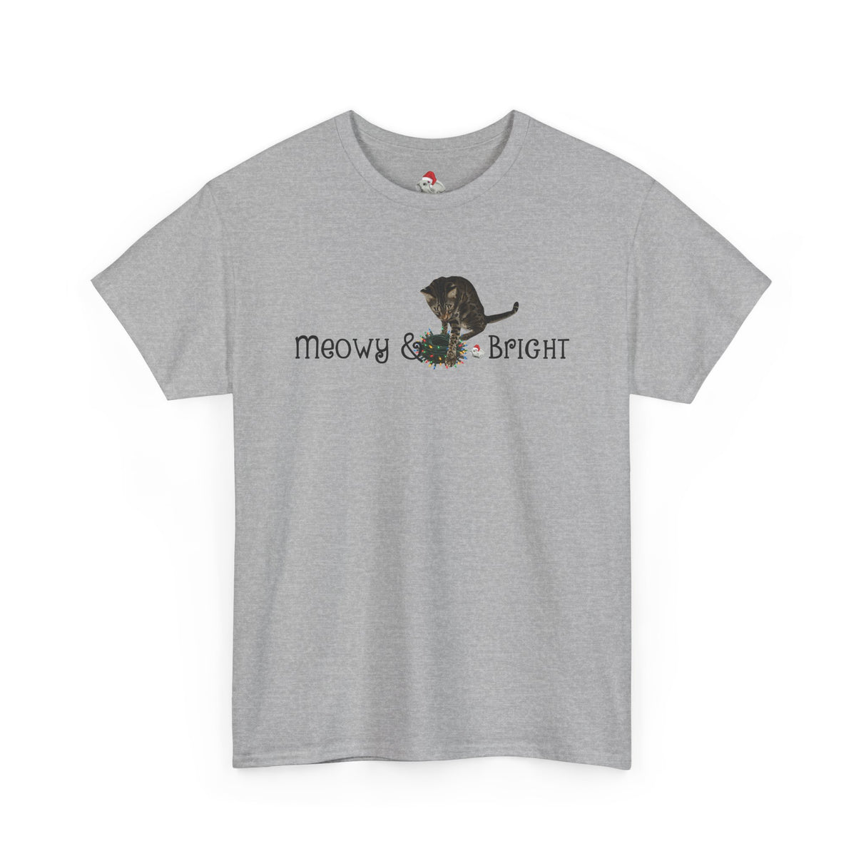 Meowy & Bright Christmas T-Shirt — Flounder & Mouse Toy Holiday Tee